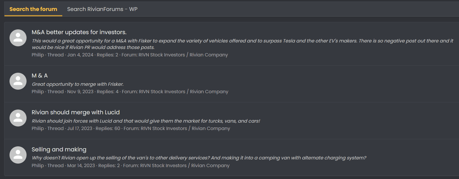 Rivian R1T R1S M&A better updates for investors. 1705098551998