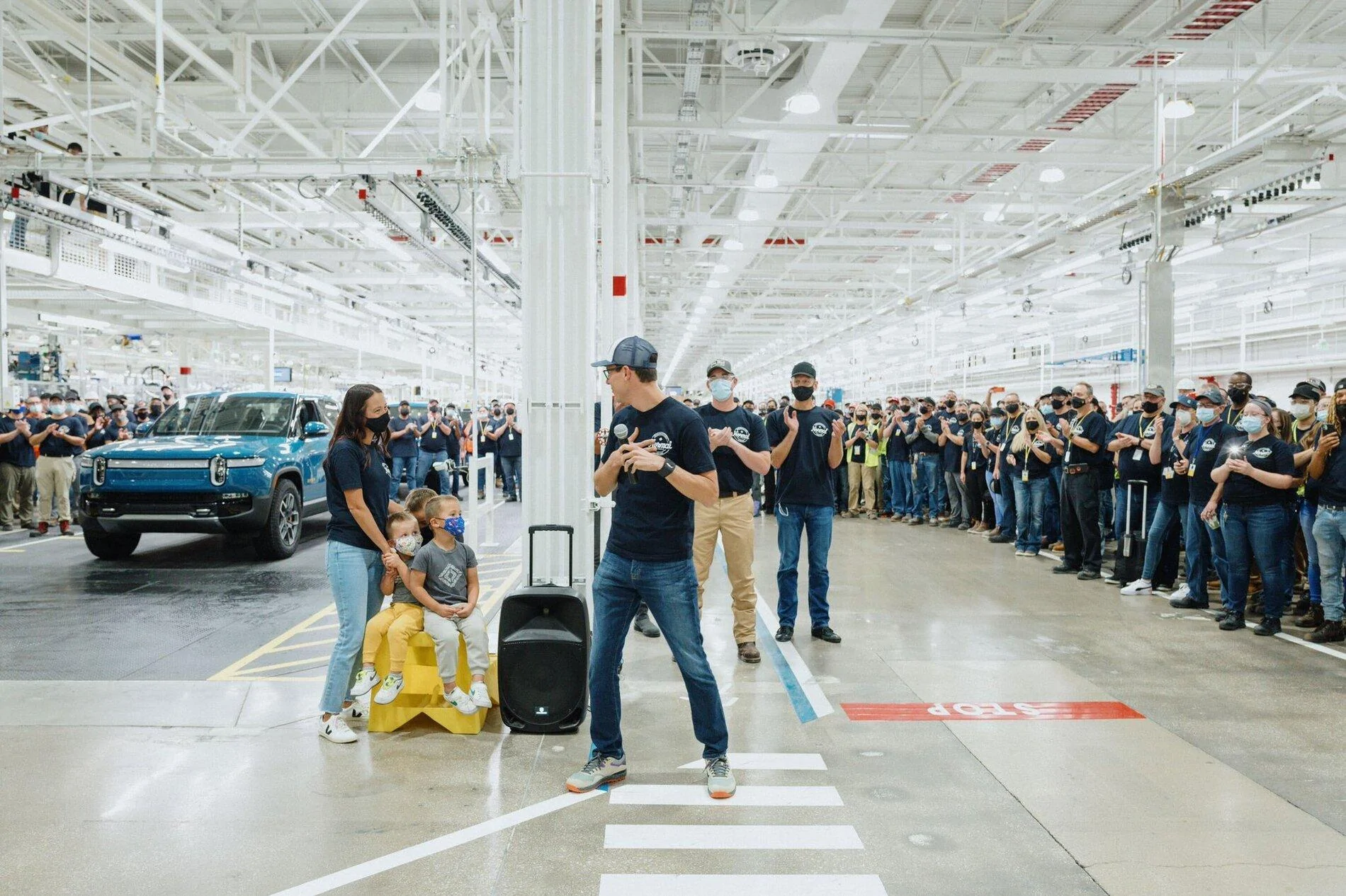 Rivian R1T R1S RJ tweets about production of first customer Rivian R1T! E_Q-Y5eWYAUZ-zE