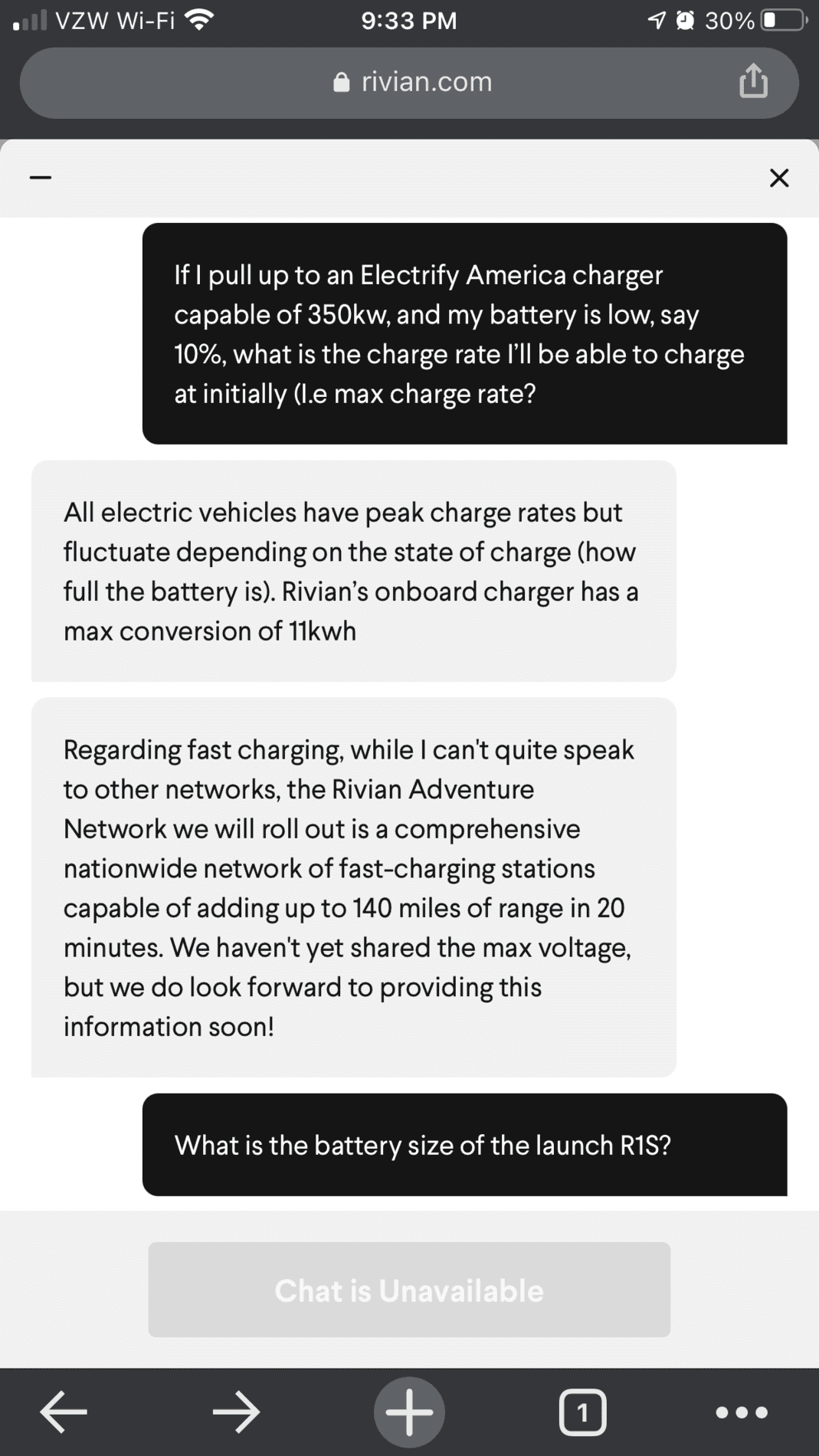 Rivian R1T R1S Max charging speed EA7387B3-F837-4652-A667-276683F3707A