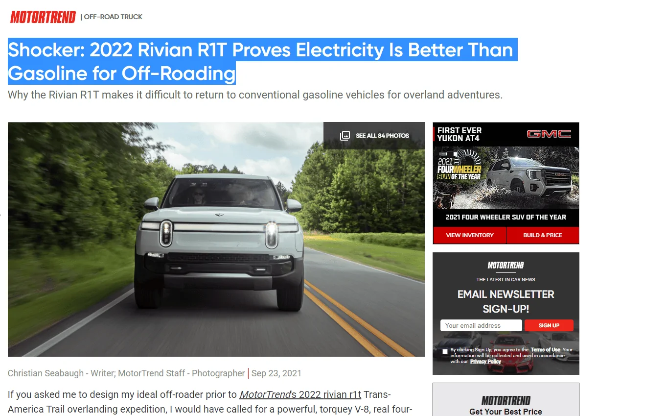 Rivian R1T R1S Official: Shocker: 2022 Rivian R1T Proves Electricity Is Better Than Gasoline for Off-Roading & Overlanding 1632409009450