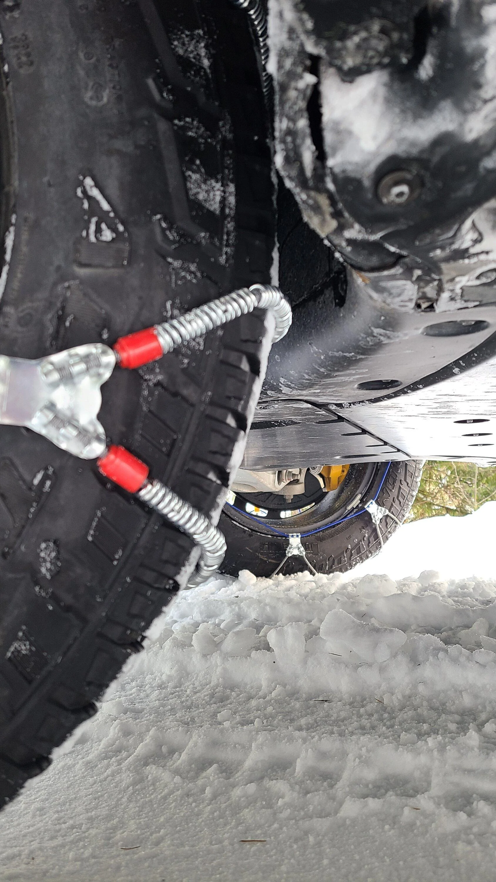 Rivian R1T R1S Snow / ice chains on a quad R1T? 20240114_111316