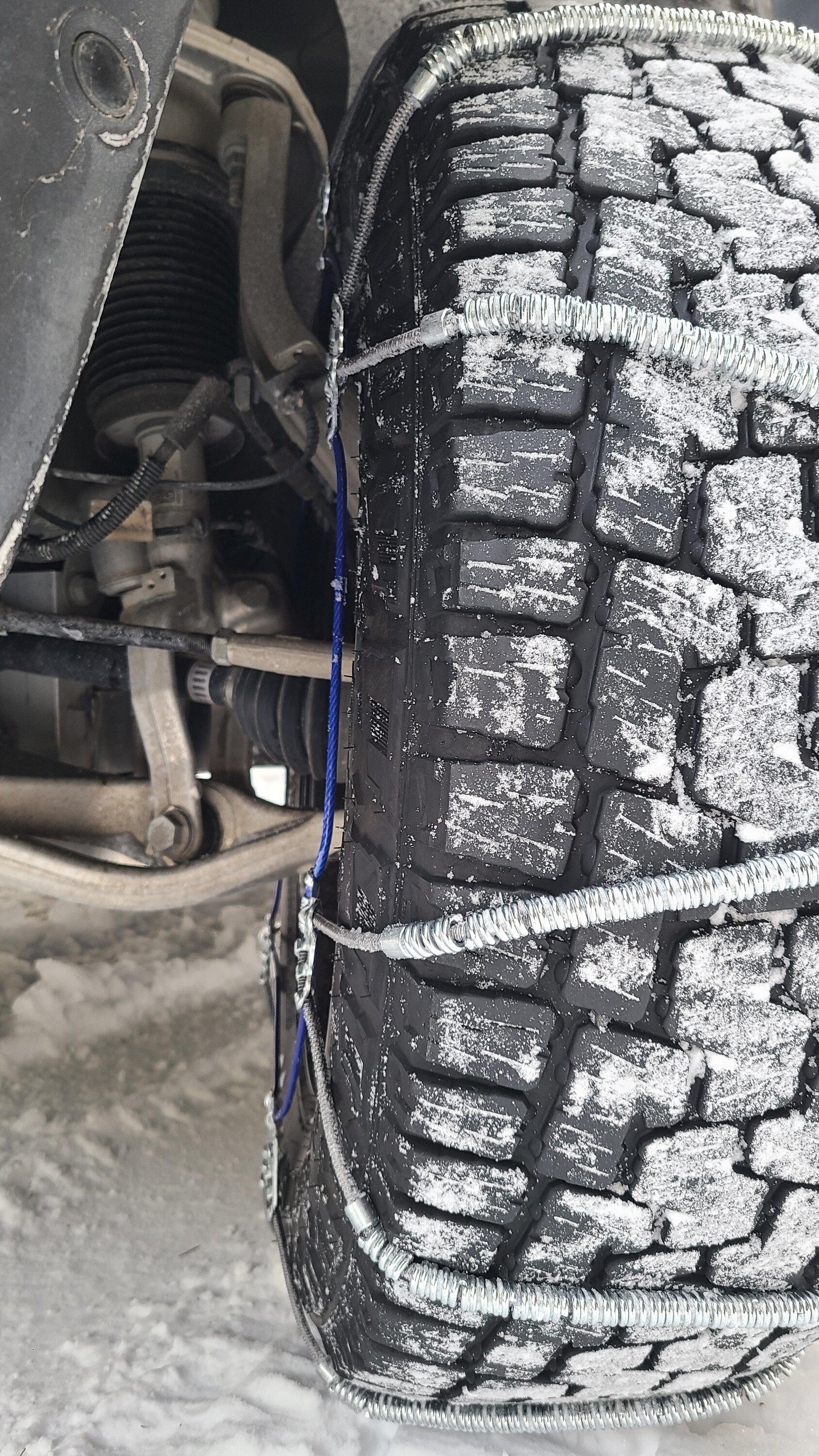 Rivian R1T R1S Snow / ice chains on a quad R1T? 20240114_111329
