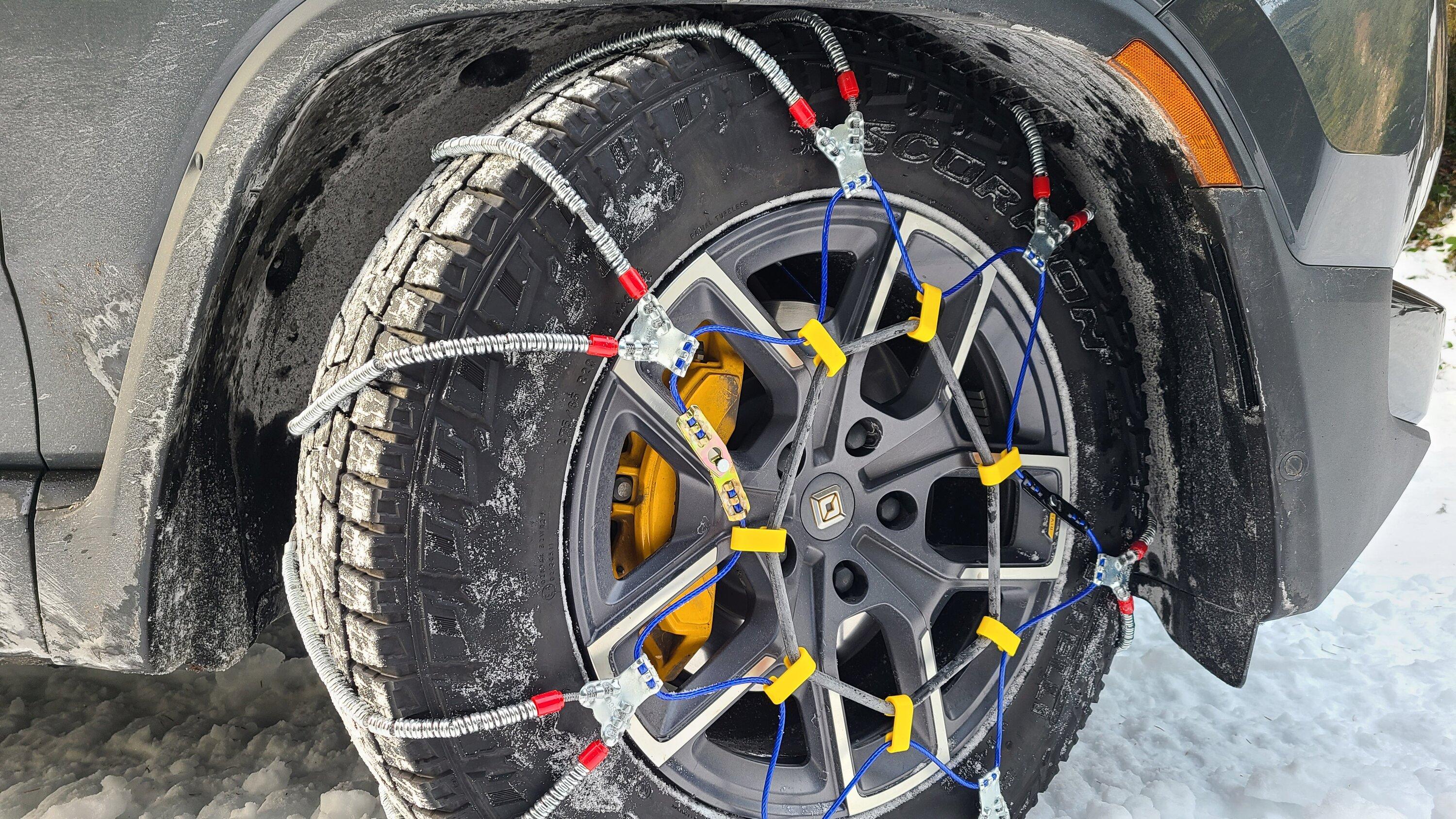 Rivian R1T R1S Snow / ice chains on a quad R1T? 20240114_111514