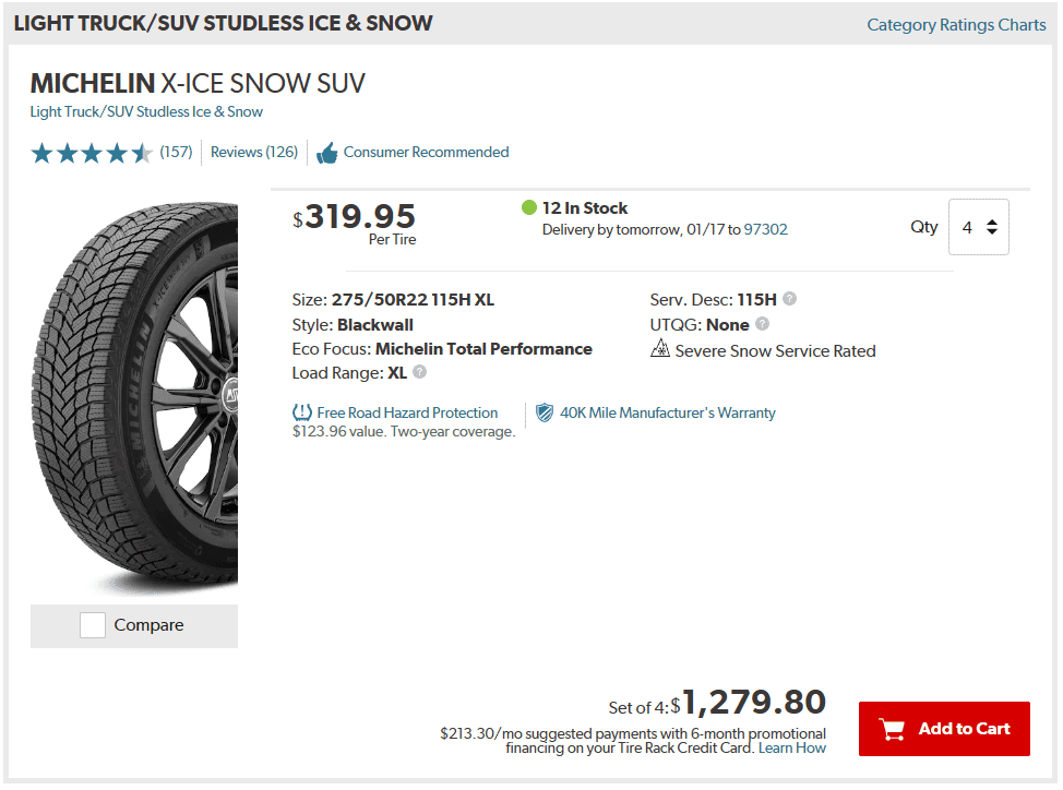 Rivian R1T R1S Winter tires for 22 inch rims 1705421511238
