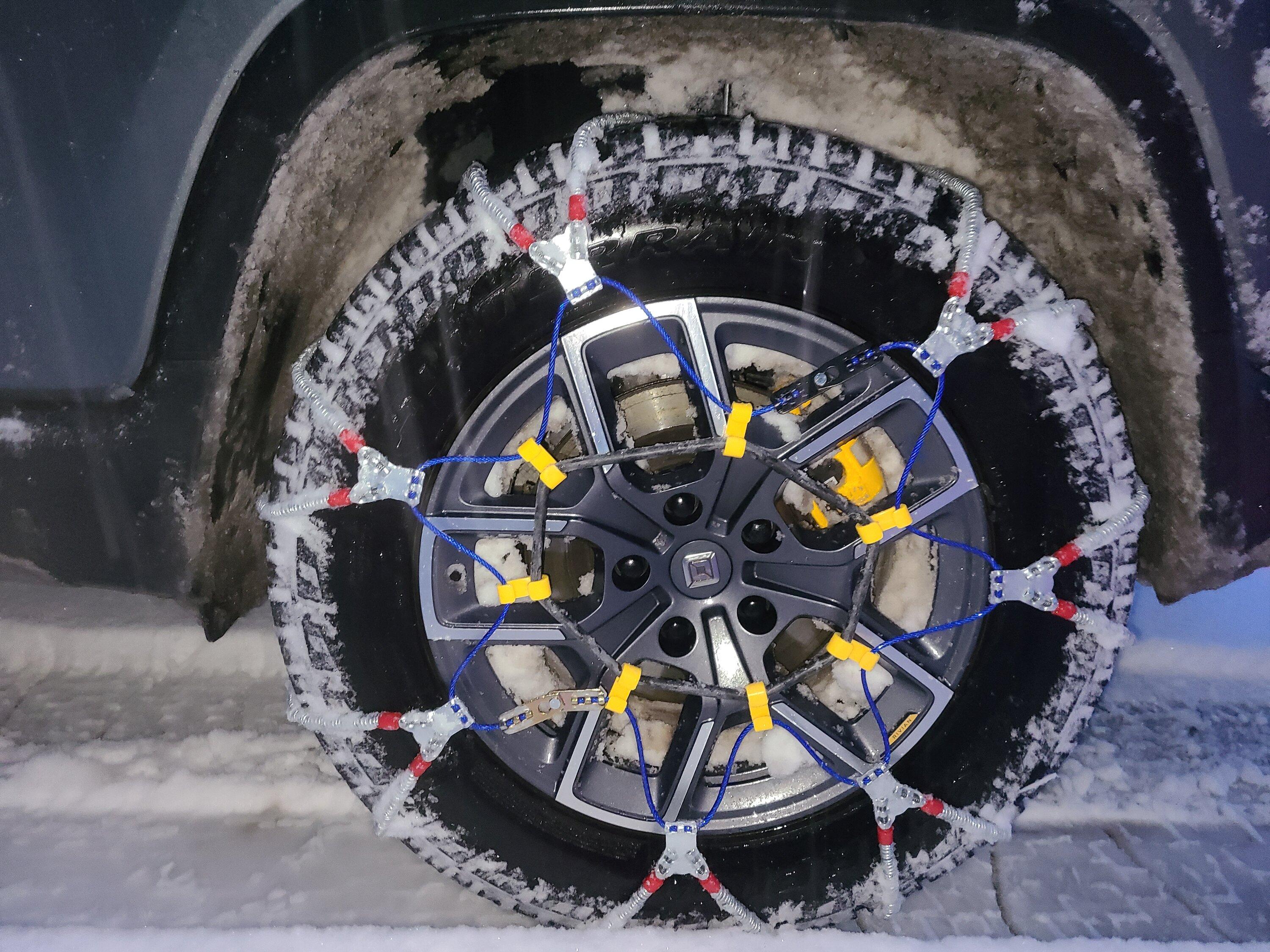 Rivian R1T R1S Snow / ice chains on a quad R1T? 20240117_074210