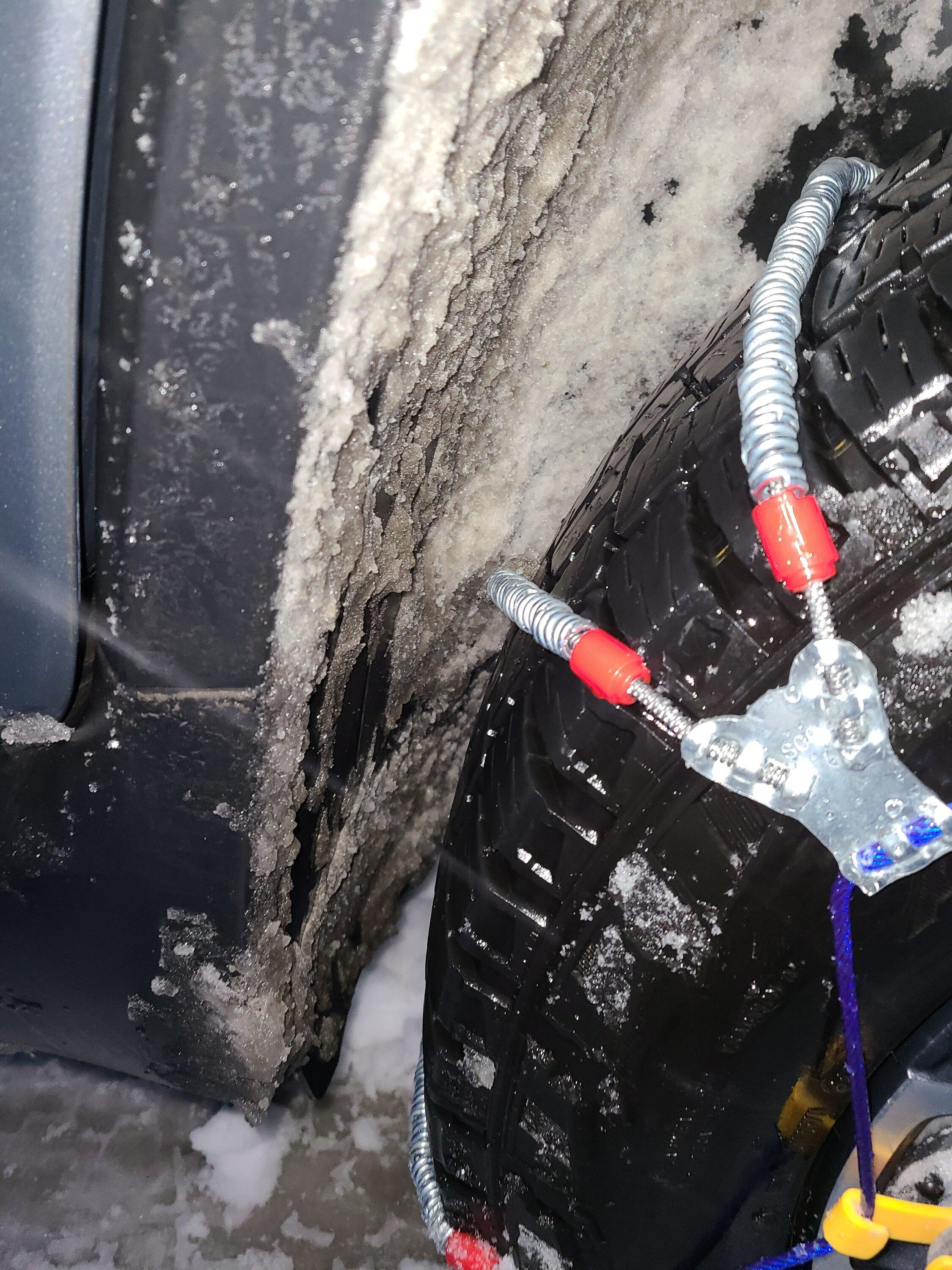 Rivian R1T R1S Snow / ice chains on a quad R1T? 20240117_073702
