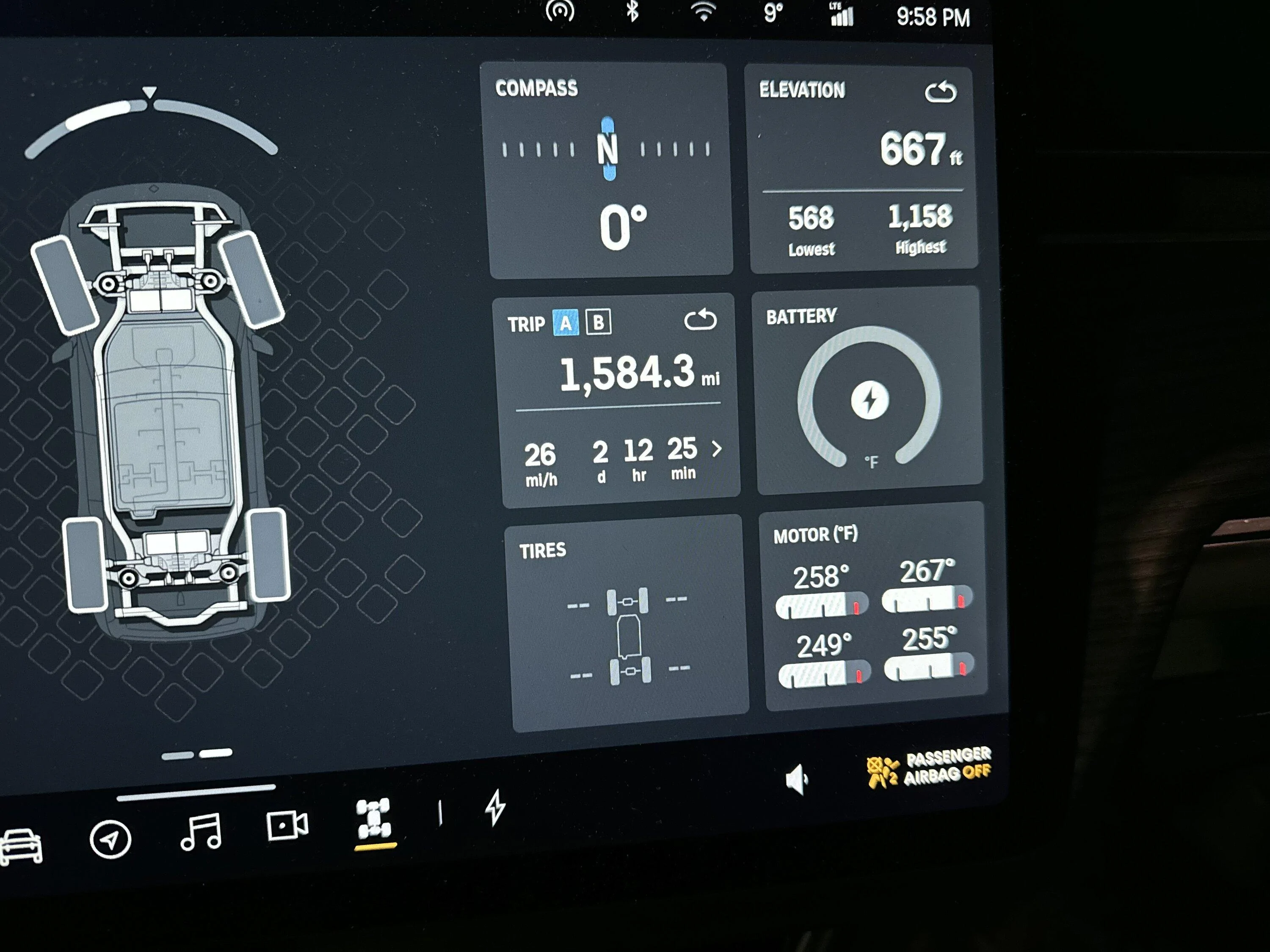 Rivian R1T R1S DC fast charging and motor temperatures. IMG_2193