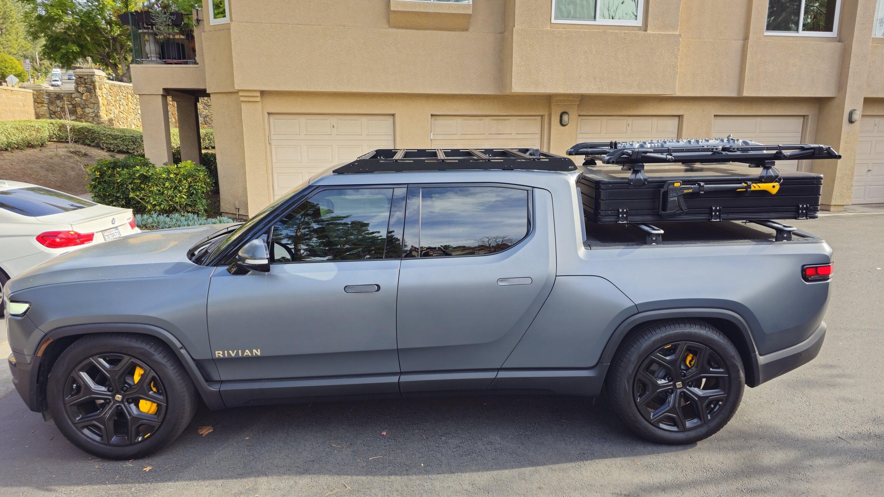 Rivian R1T R1S My Prospeed roof rack setup on R1T 20240119_134700