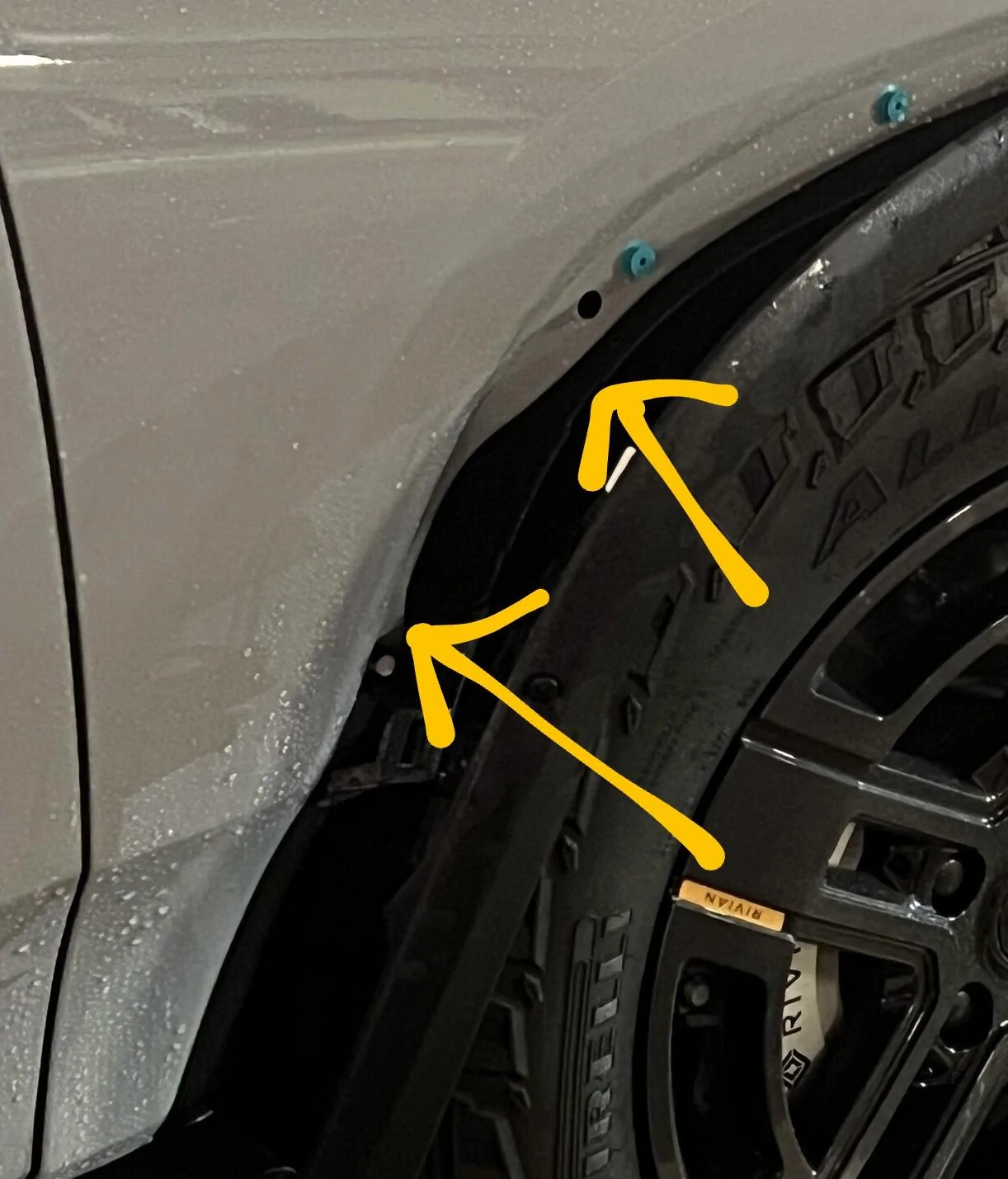 Rivian R1T R1S Trim (Fender Flare) dislodged from a puddle IMG_3130~2
