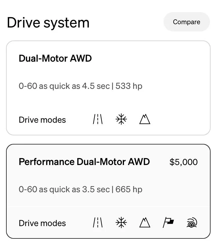 Rivian R1T R1S Dual vs Dual performance Screenshot 2024-01-23 at 12.09.20 PM