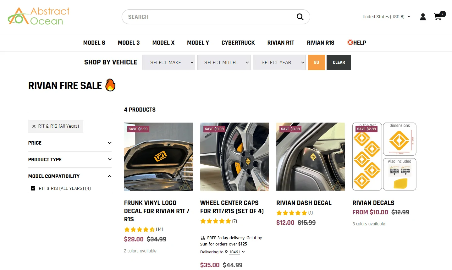 Rivian R1T R1S "Firesale page" 1706216952509