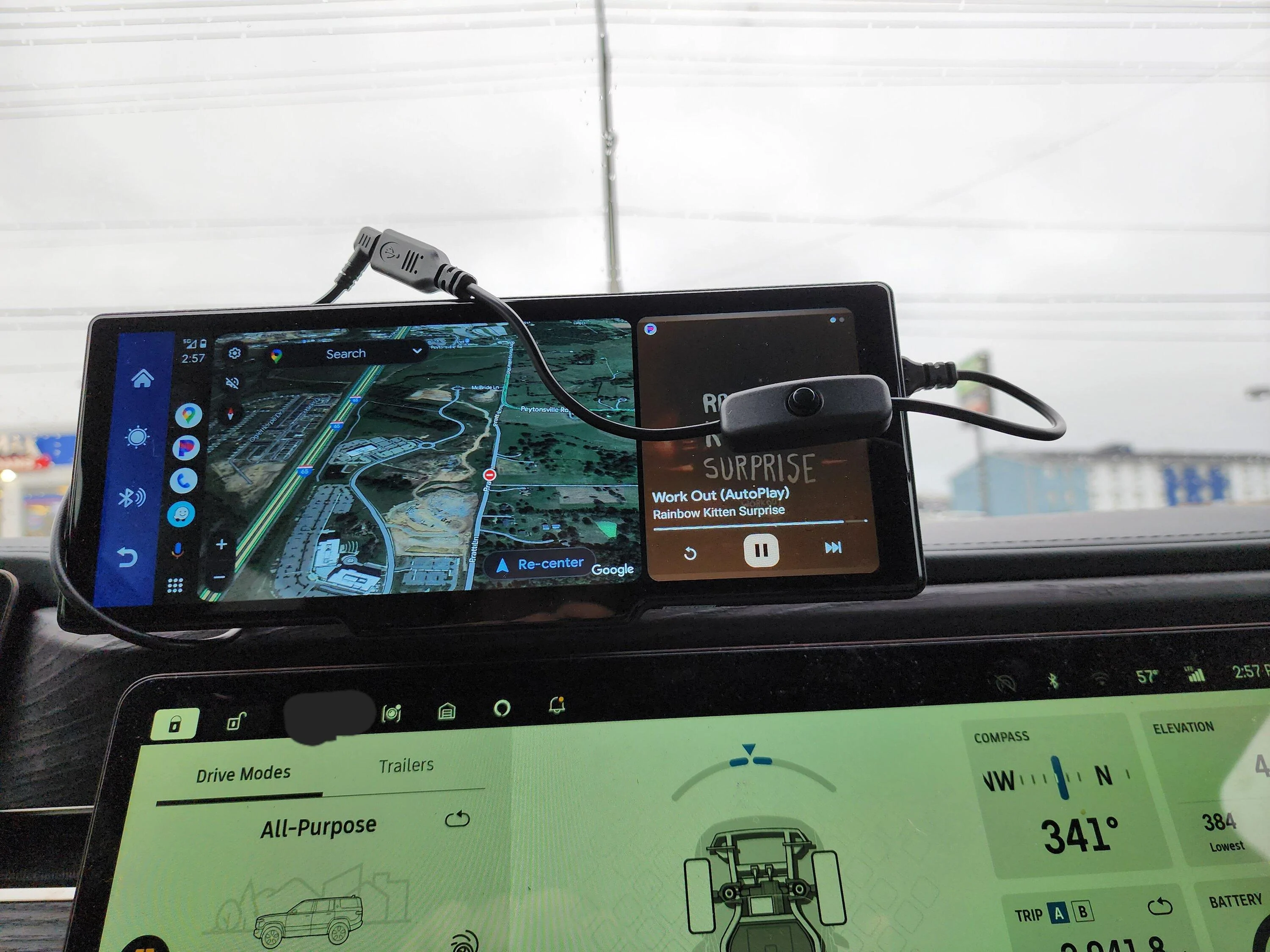 Rivian R1T R1S CarPlay & Android Auto Smart Dash Screen has arrived!  New from EVSportline.com 20240127_145716