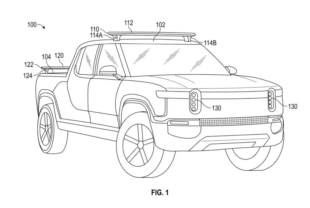 Rivian R1T R1S Rivian Patents Crossbar Roof Light rivian-roof-rail-lighting-system-patent-image-version-one_100913814_l
