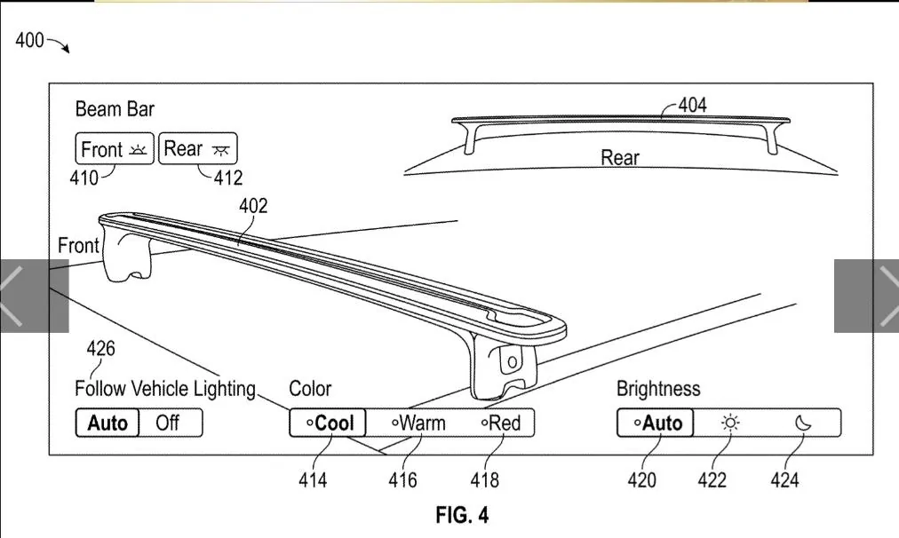 Rivian R1T R1S Rivian Patents Crossbar Roof Light Screenshot_20240129_085227_Chrom