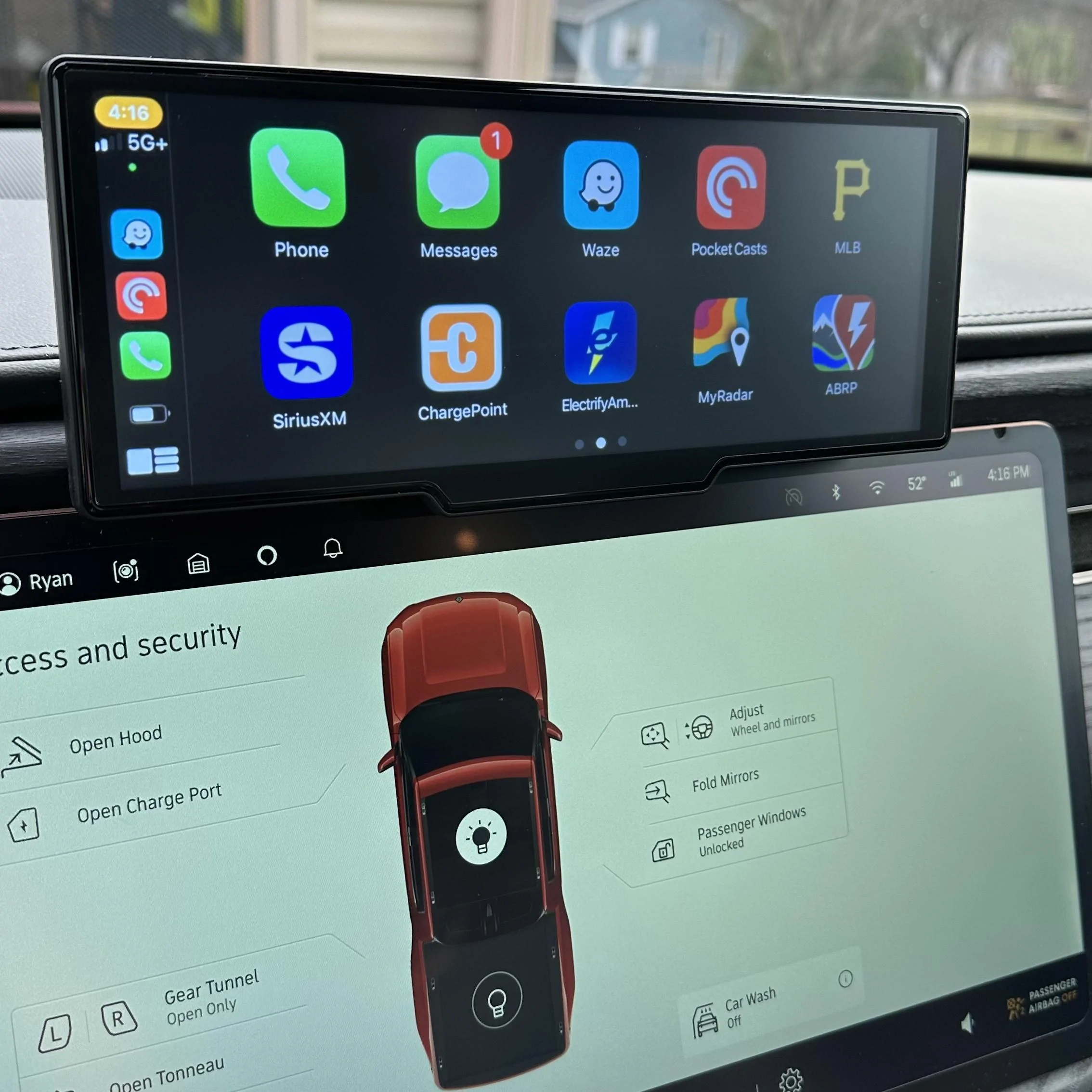 Rivian R1T R1S CarPlay & Android Auto Smart Dash Screen has arrived!  New from EVSportline.com 20240127_211605400_iOS