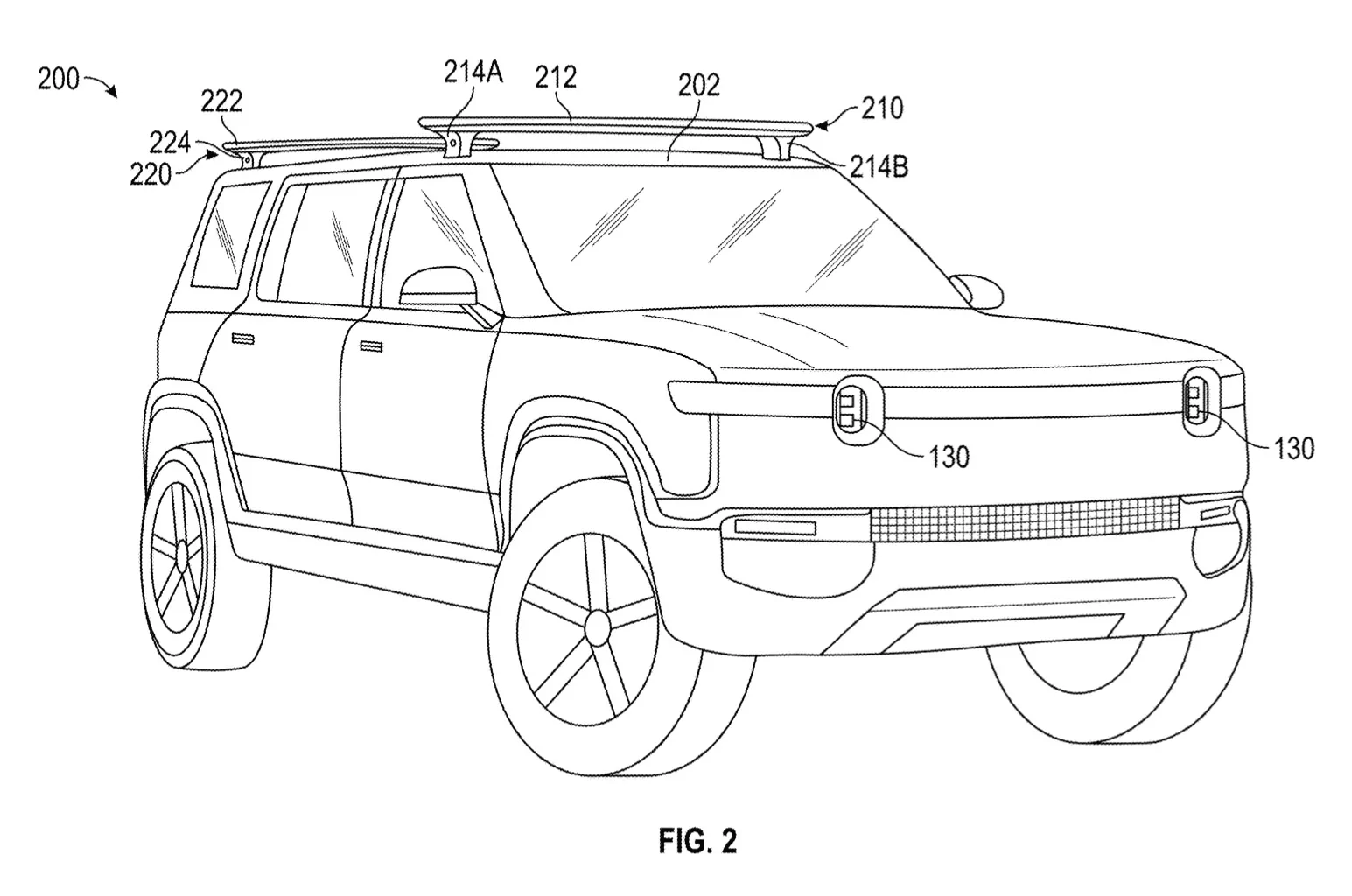 Rivian R1T R1S Rivian Patents Crossbar Roof Light 1706564994882