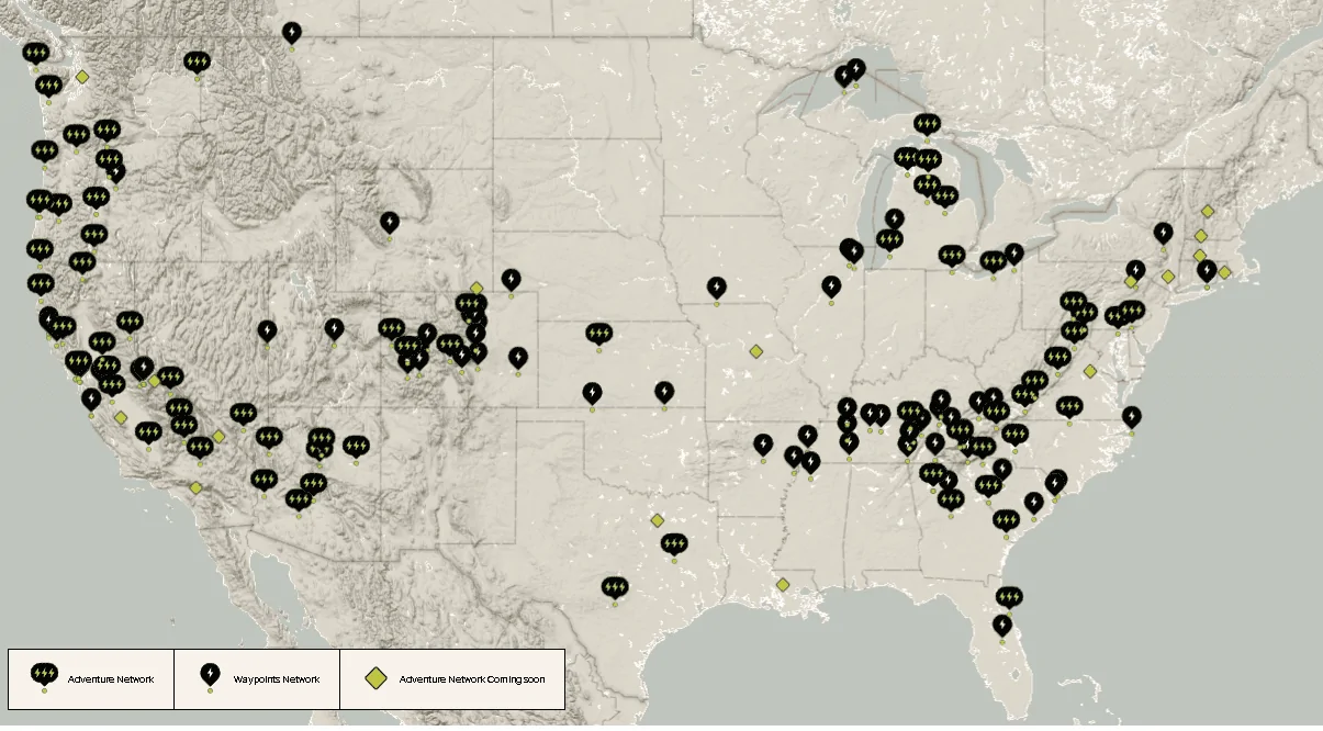 Rivian R1T R1S RAN Rivian Charging Stations Locations Map via Google Maps 1706639888223