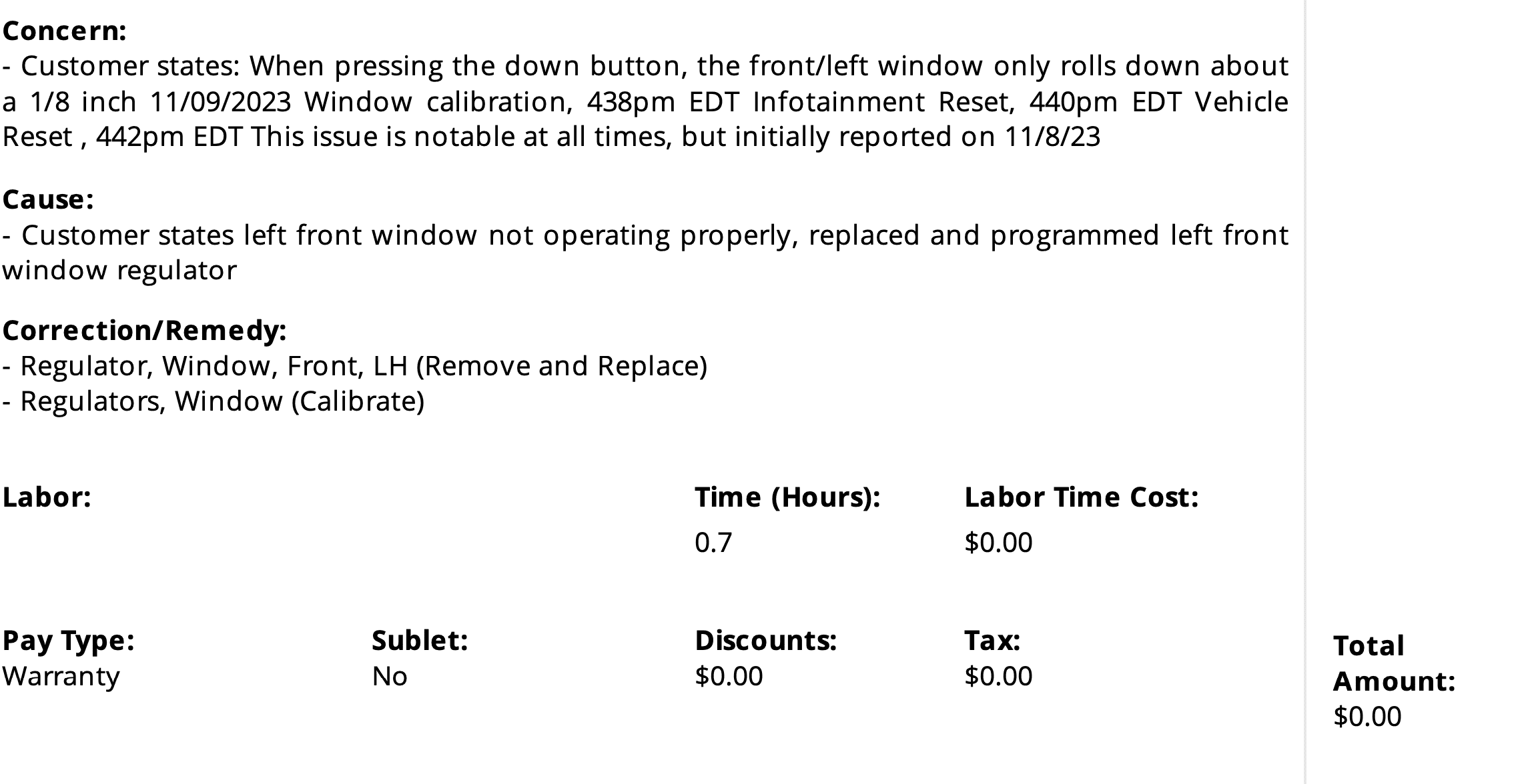 Rivian R1T R1S Non-functioning driver window Screenshot 2024-01-30 at 3.49.28 PM