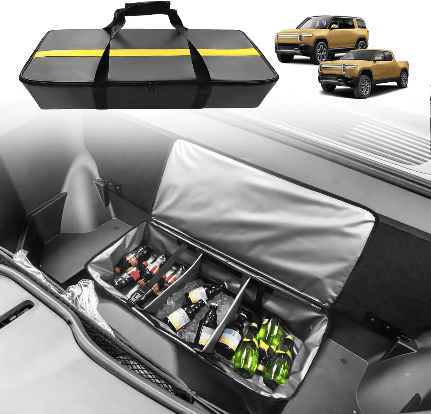 Rivian R1T R1S 【BestEvMod】Our frunk cooler/organizer insulated bag! Custom made for Frunk bottom layer under deck panel 1706840881421