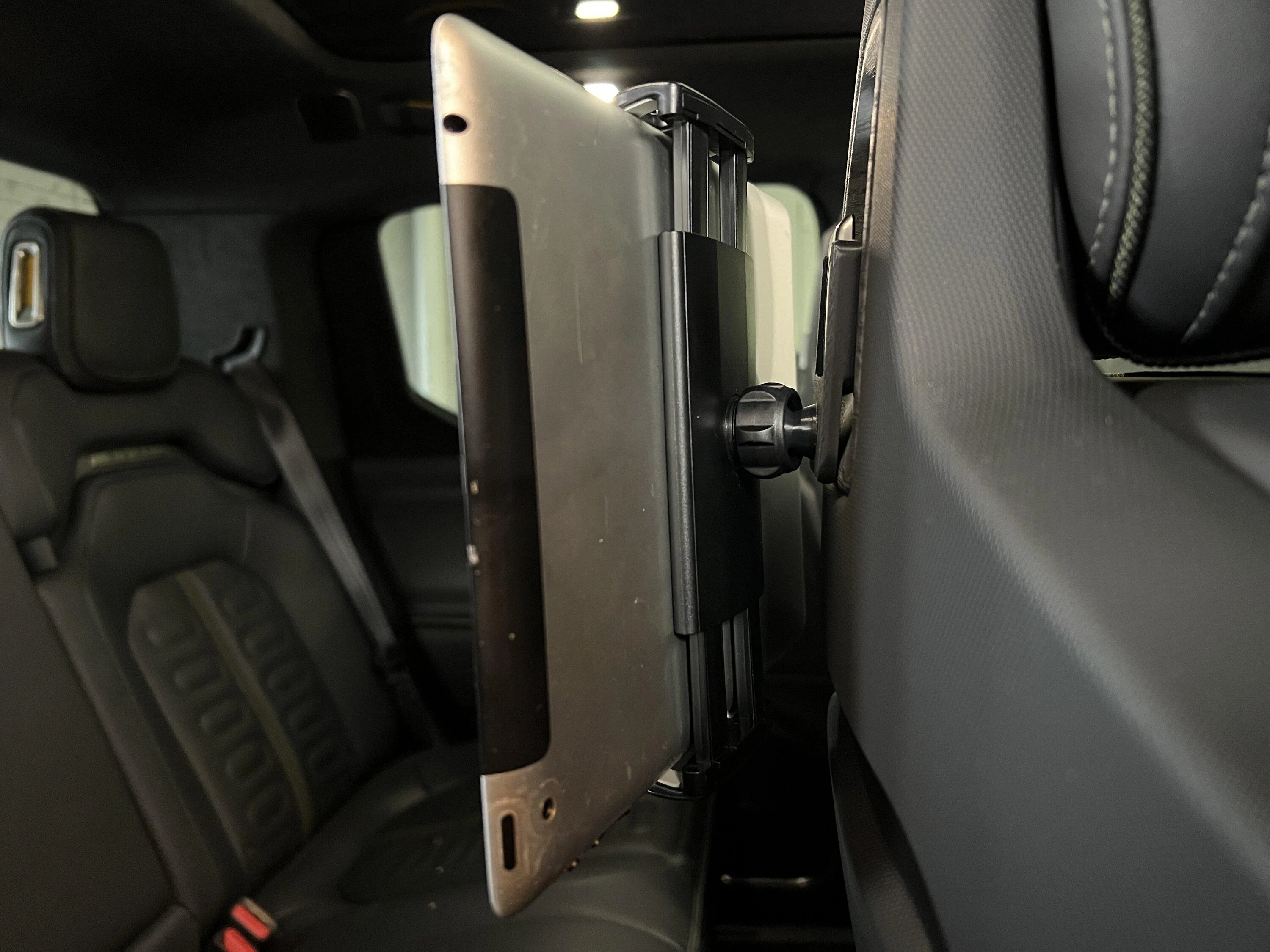 Rivian R1T R1S NEW - OpenSourceEV Parts Seat Back Tablet Mount V2 & Tablet Holder IMG_1980