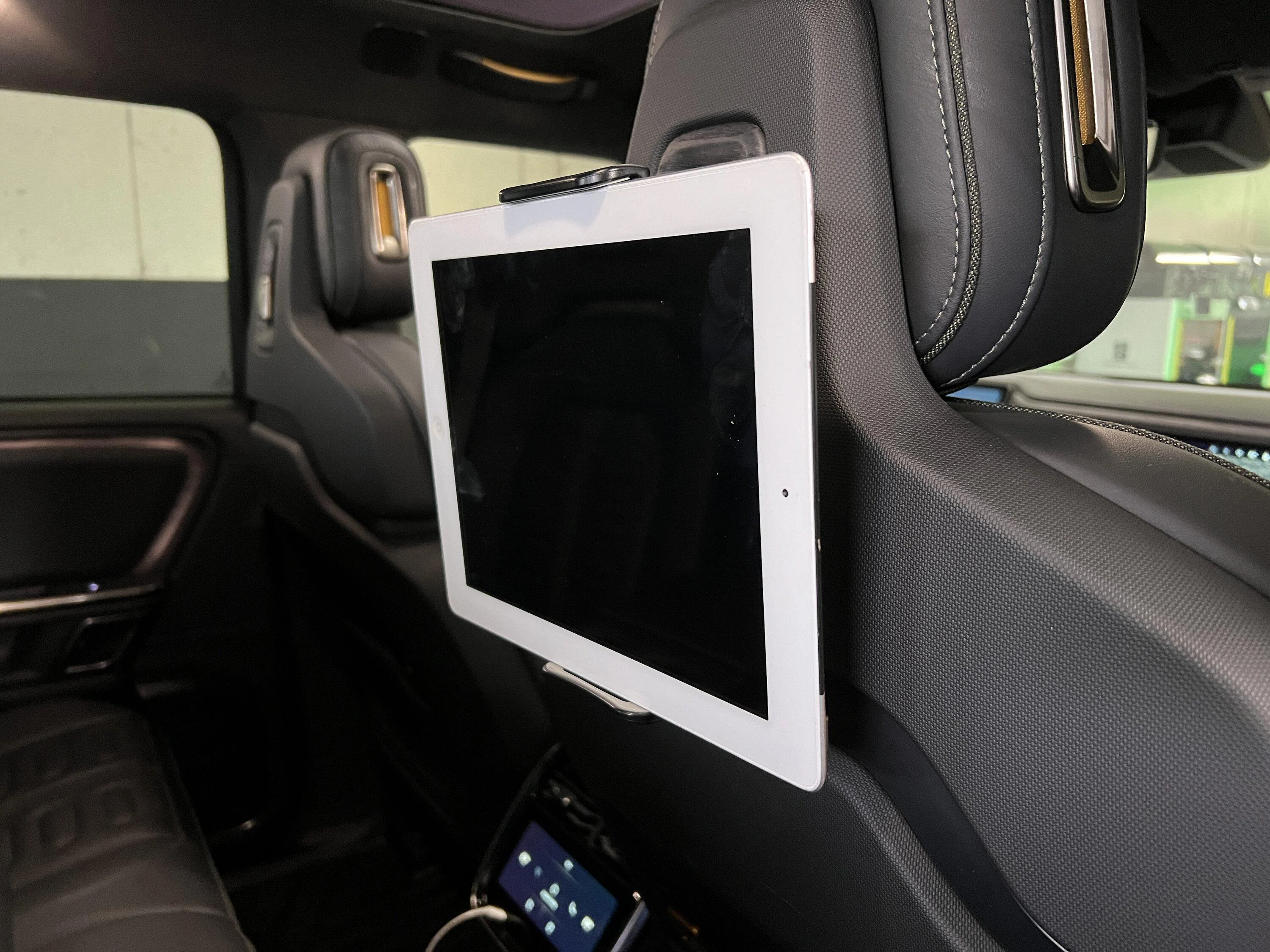 Rivian R1T R1S NEW - OpenSourceEV Parts Seat Back Tablet Mount V2 & Tablet Holder IMG_1978