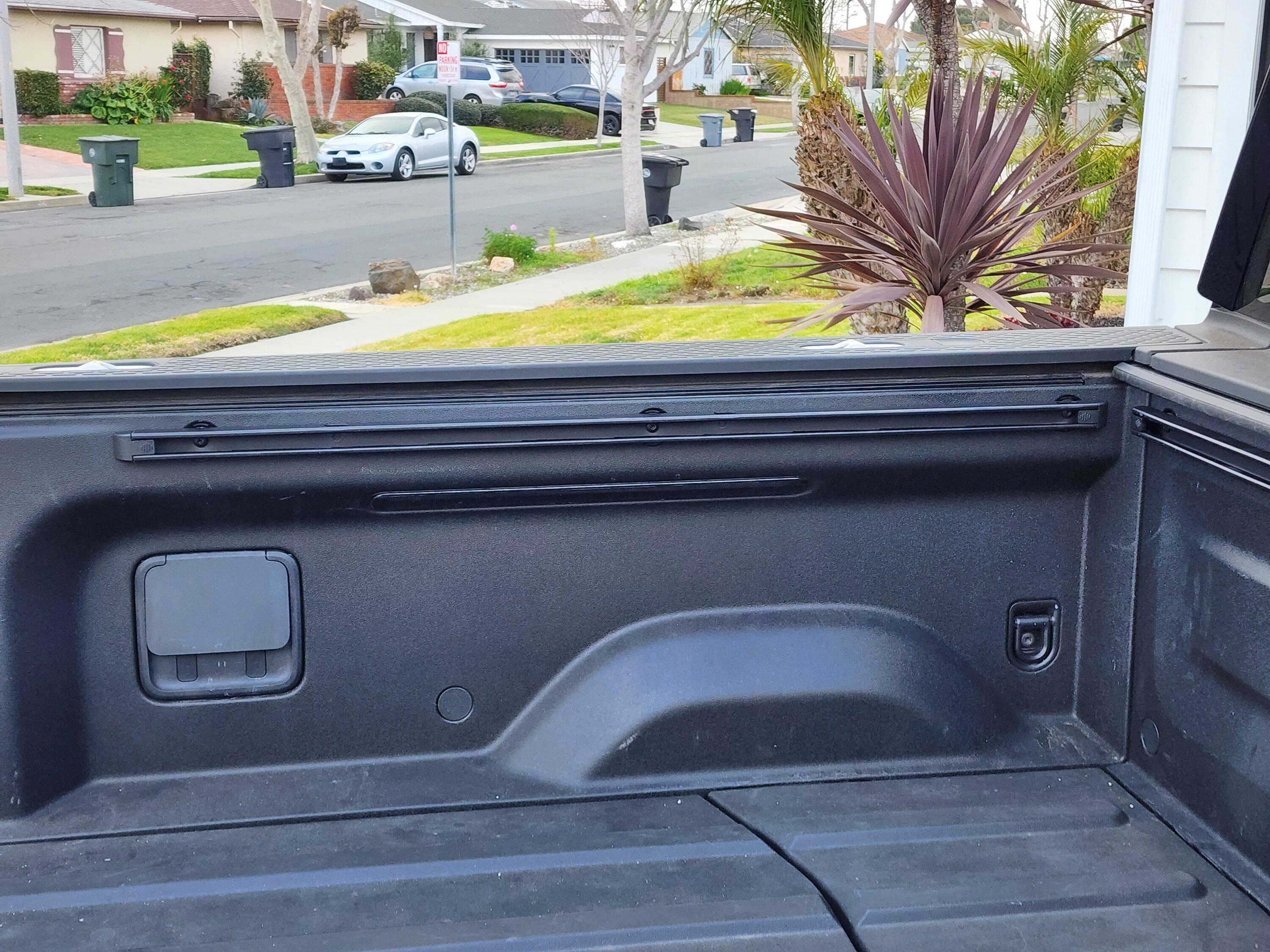 Rivian R1T R1S Bed track/rail cargo management system $100 20230221_154220