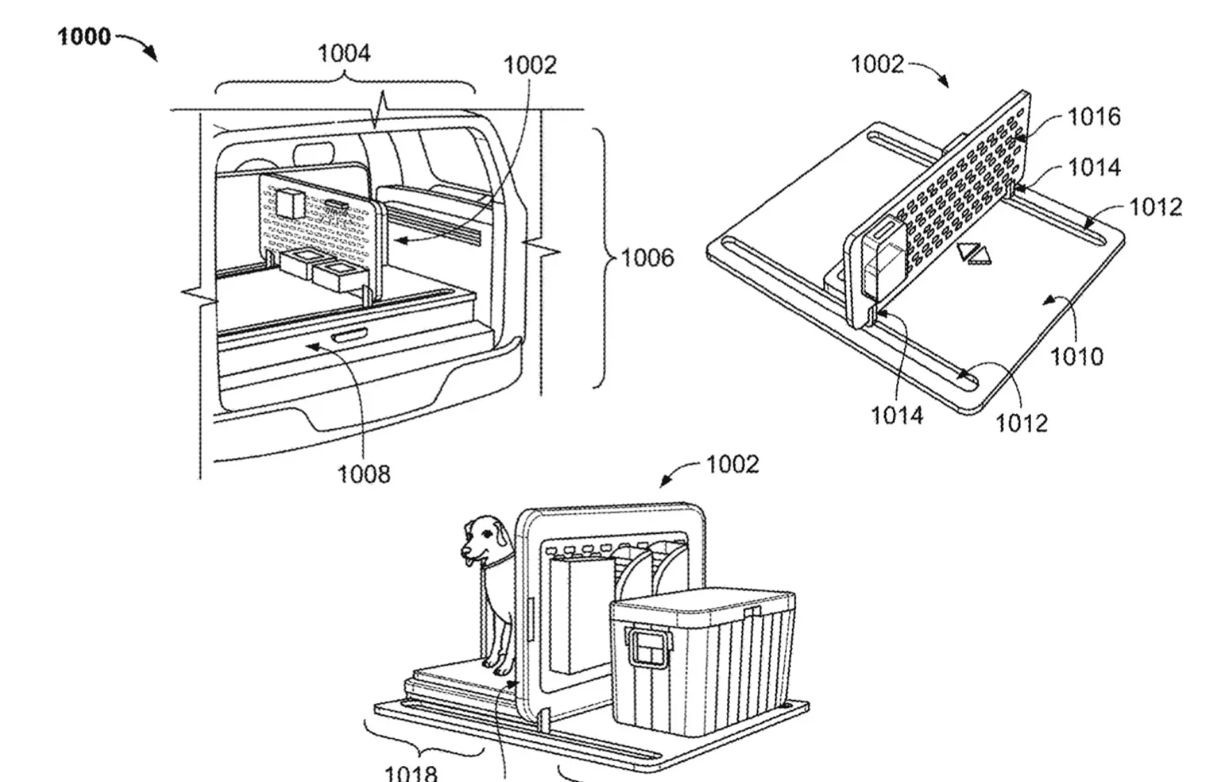 Rivian R1T R1S Rvian patents cargo bay divider Screenshot 2024-02-08 at 12.05.49 AM