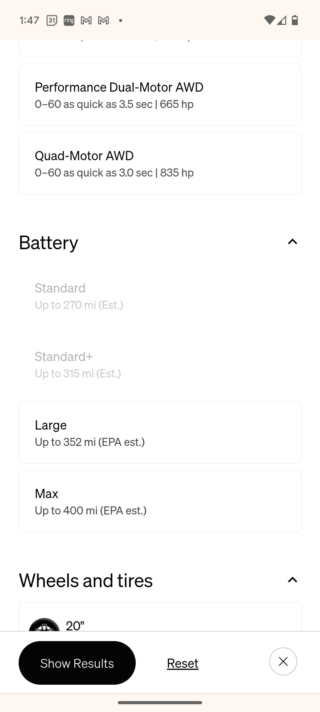 Rivian R1T R1S Standard and Standard+ battery packs introduced; R1T and R1S base prices dropped (2/8/24) Screenshot_20240208-134721
