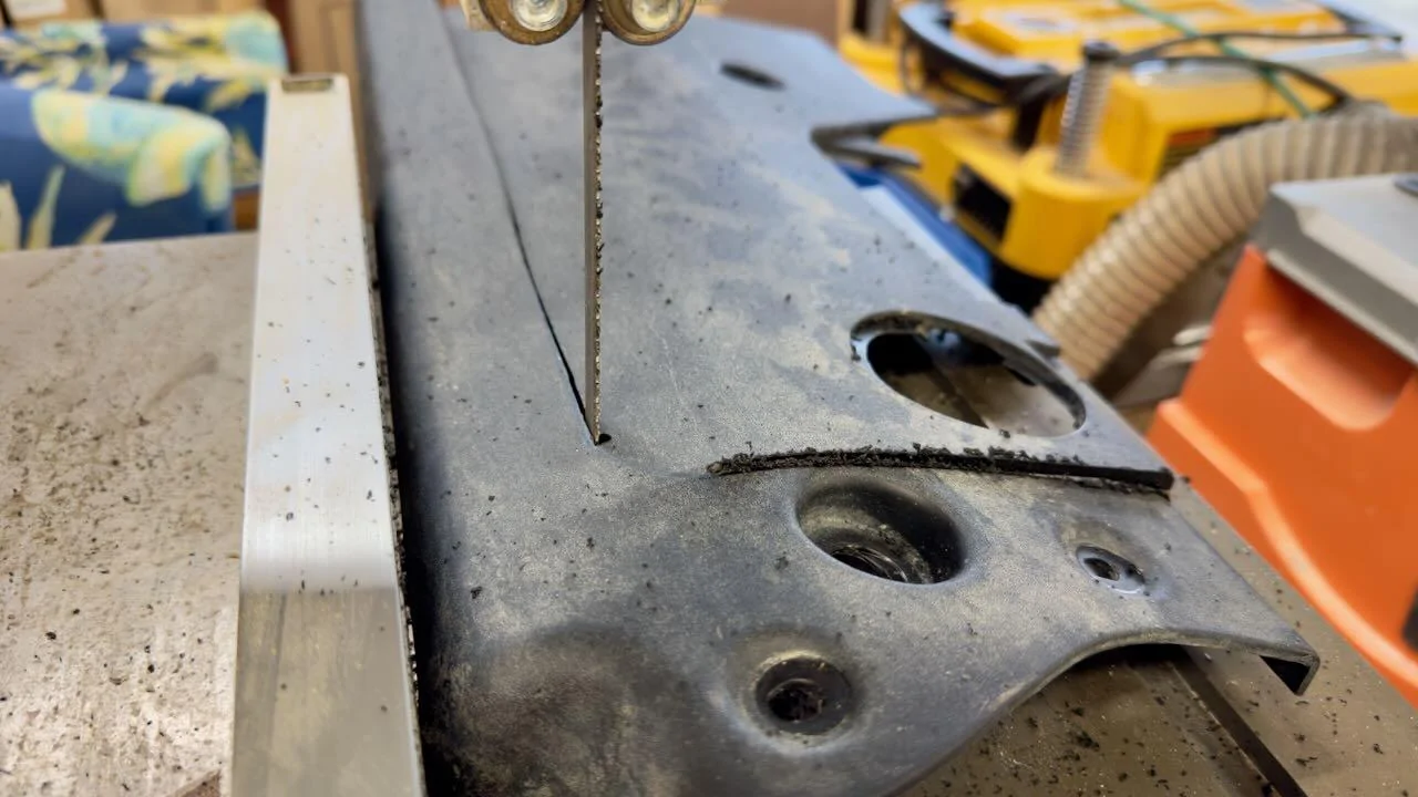 Rivian R1T R1S EVSportline Sliders - Cutting the panels 2.BandSaw_lg