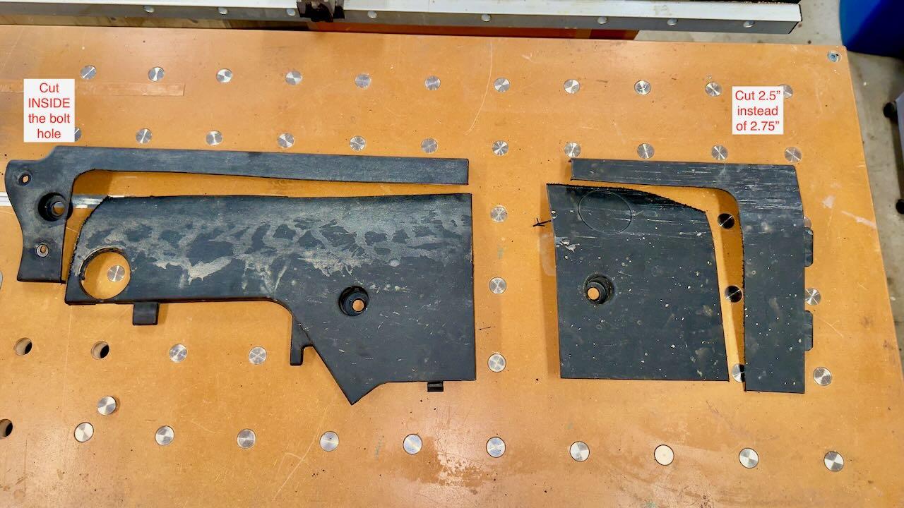 Rivian R1T R1S EVSportline Sliders - Cutting the panels 4.InitialTrim_l