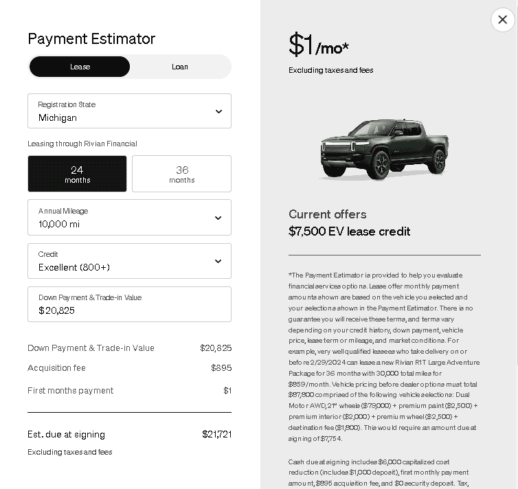 Rivian R1T R1S R1S lease payments dropped... after I started my lease 1707489654180
