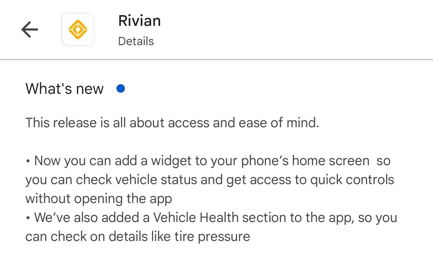 Rivian R1T R1S Rivian App updated version released for iOS and Android Screenshot_20240213_140049_Google Play Stor