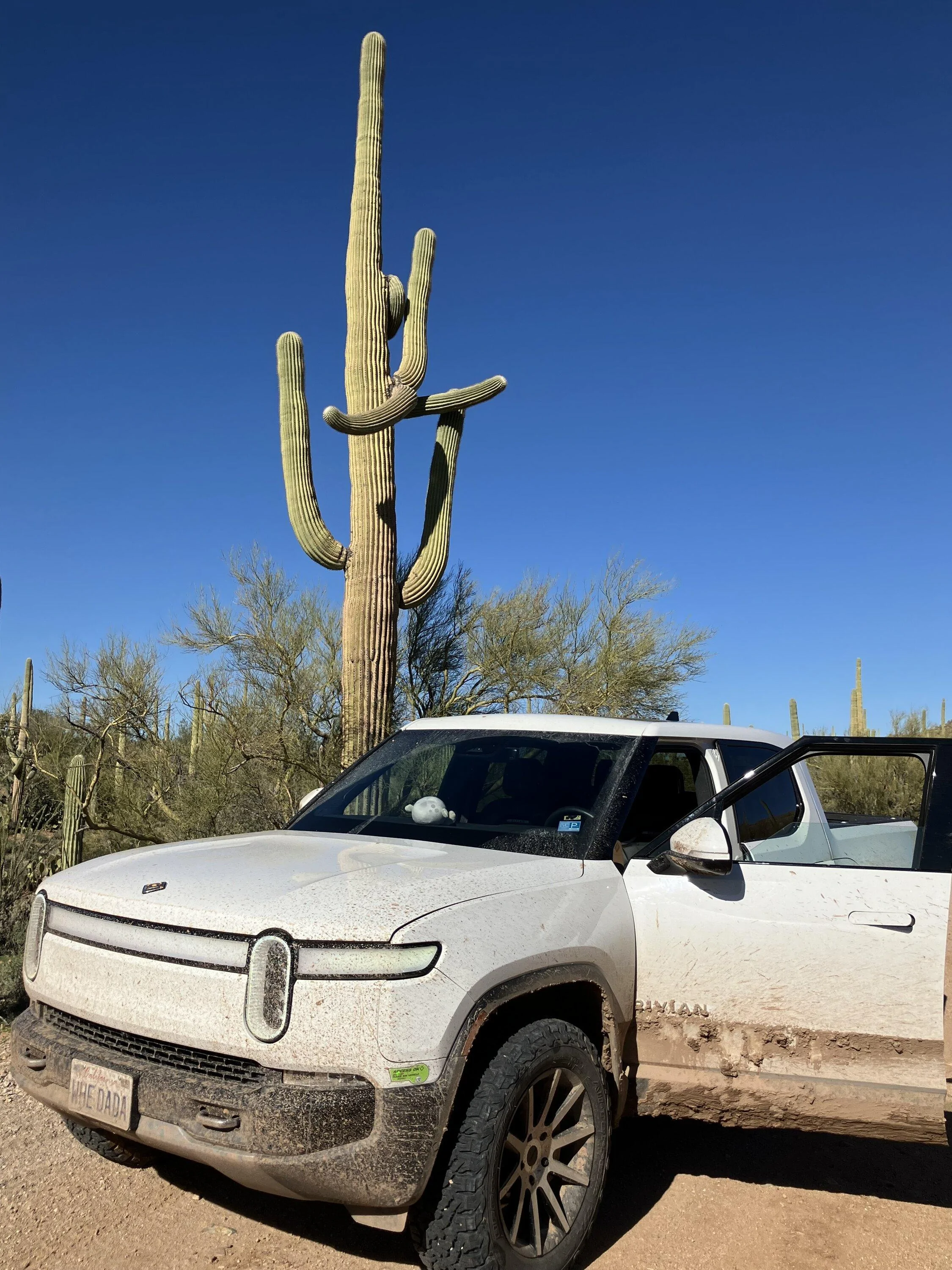 Rivian R1T R1S Fun in the Tucson Sun - mud and other debris offroading IMG_3551