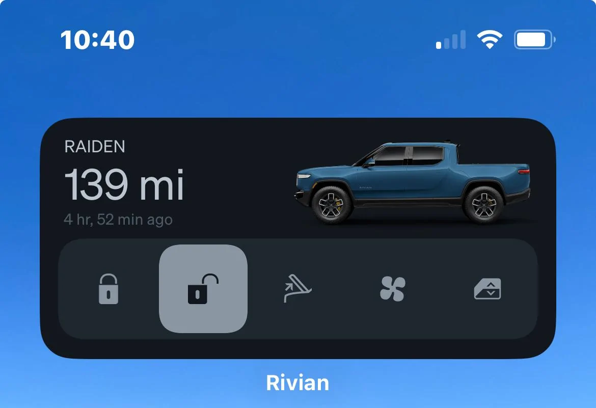 Rivian R1T R1S There’s now a Rivian widget for iOS and Android! IMG_6396