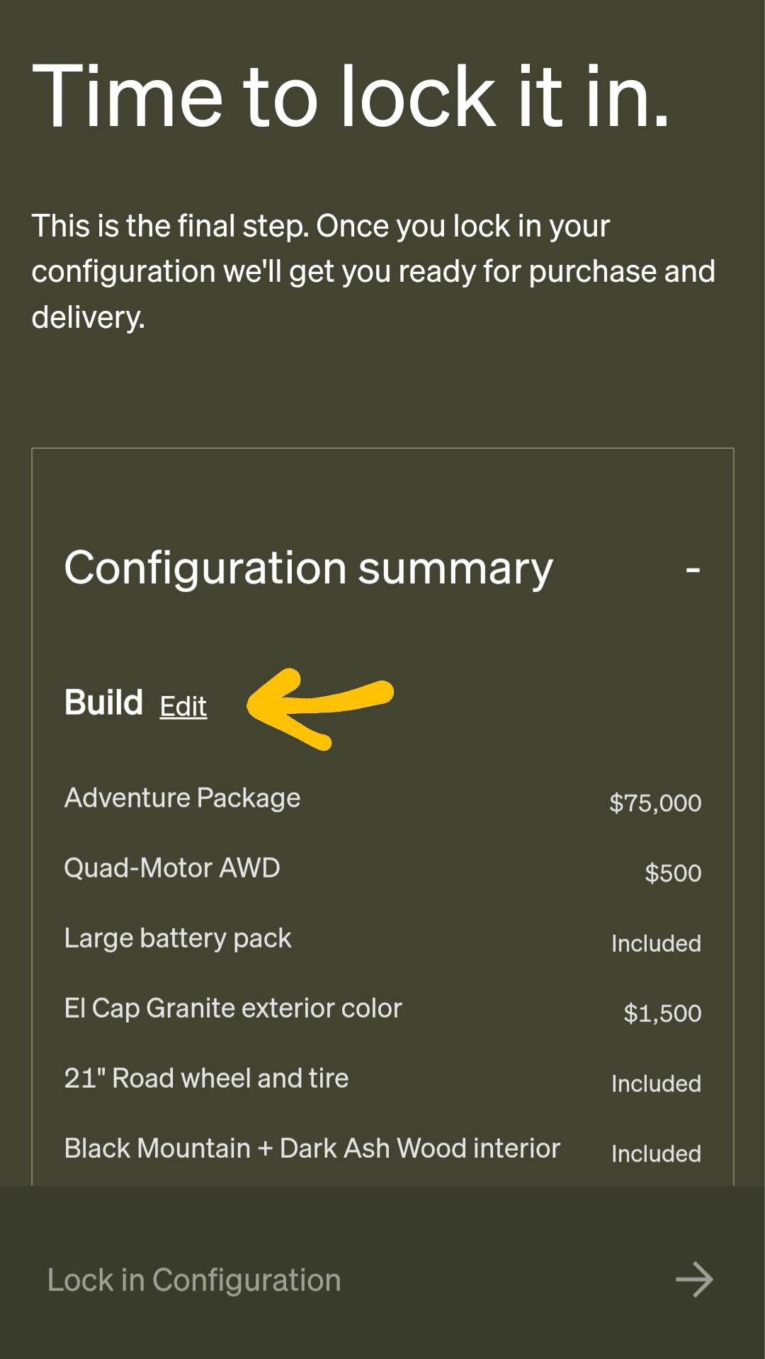 Rivian R1T R1S Where's the configure option (after pre-order) 1000008663