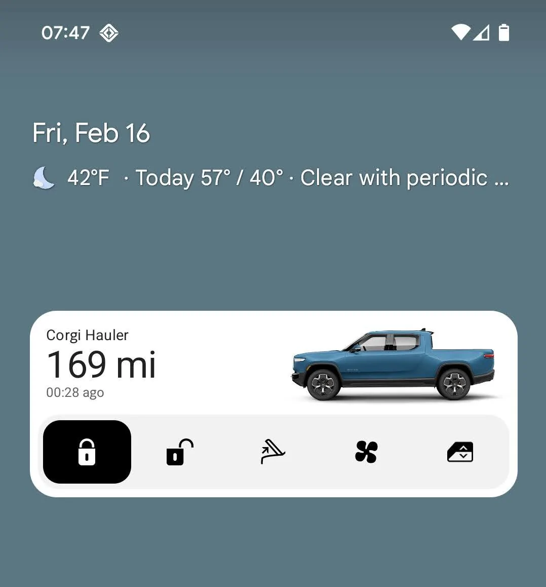 Rivian R1T R1S There’s now a Rivian widget for iOS and Android! Screenshot_20240216-074702
