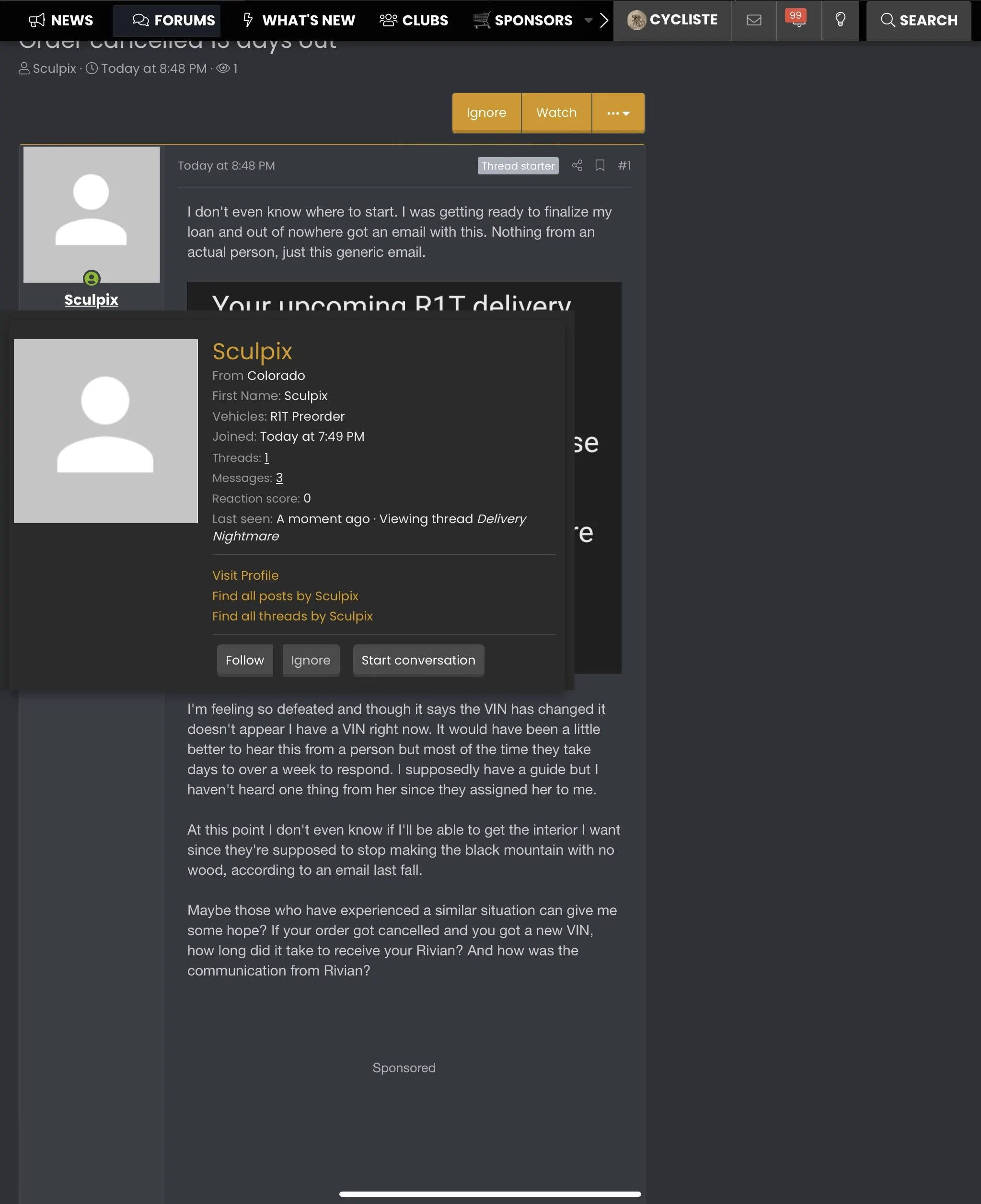 Rivian R1T R1S Order cancelled 13 days out IMG_1483