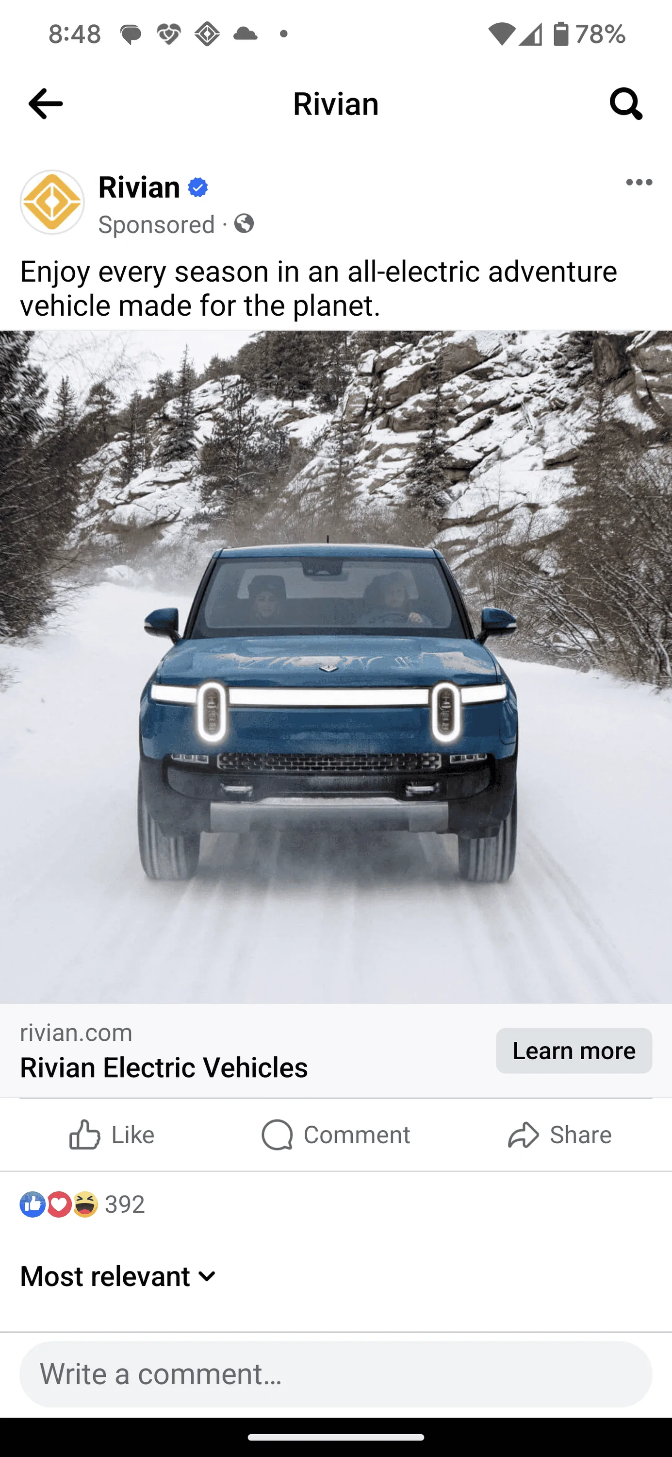 Rivian R1T R1S Rivian doing more advertising? Screenshot_20240217-204826