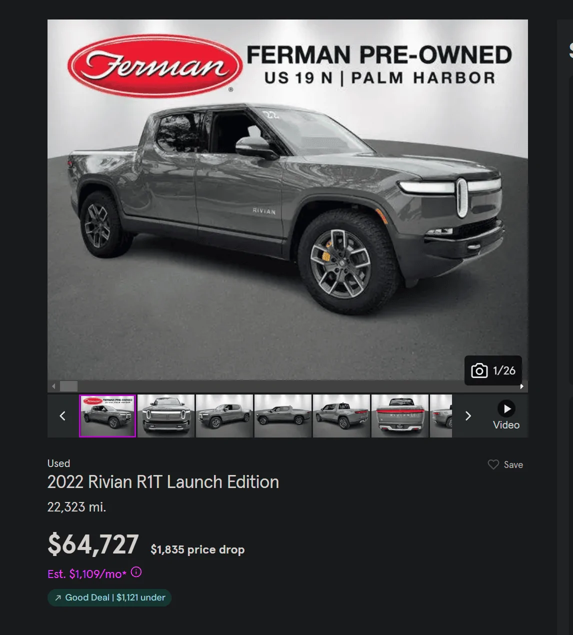 Rivian R1T R1S Rivian 10 year Depreciation Schedule and Cross Shopping with R2 in 2026 1708306930905
