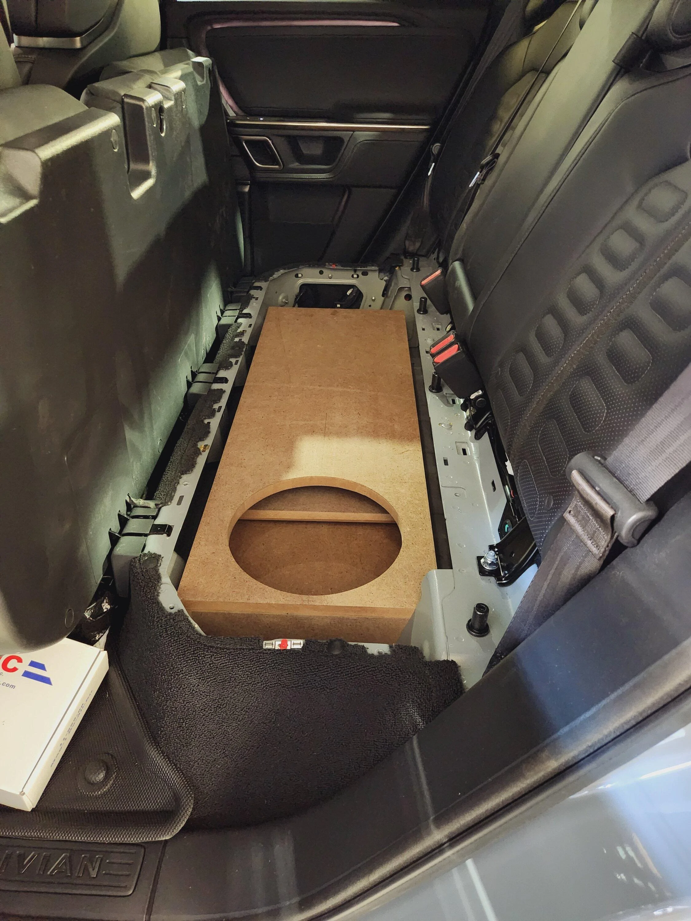 Rivian R1T R1S Meridian audio system upgraded with JL Audio / Fosgate 10" subwoofer 20240219_150416