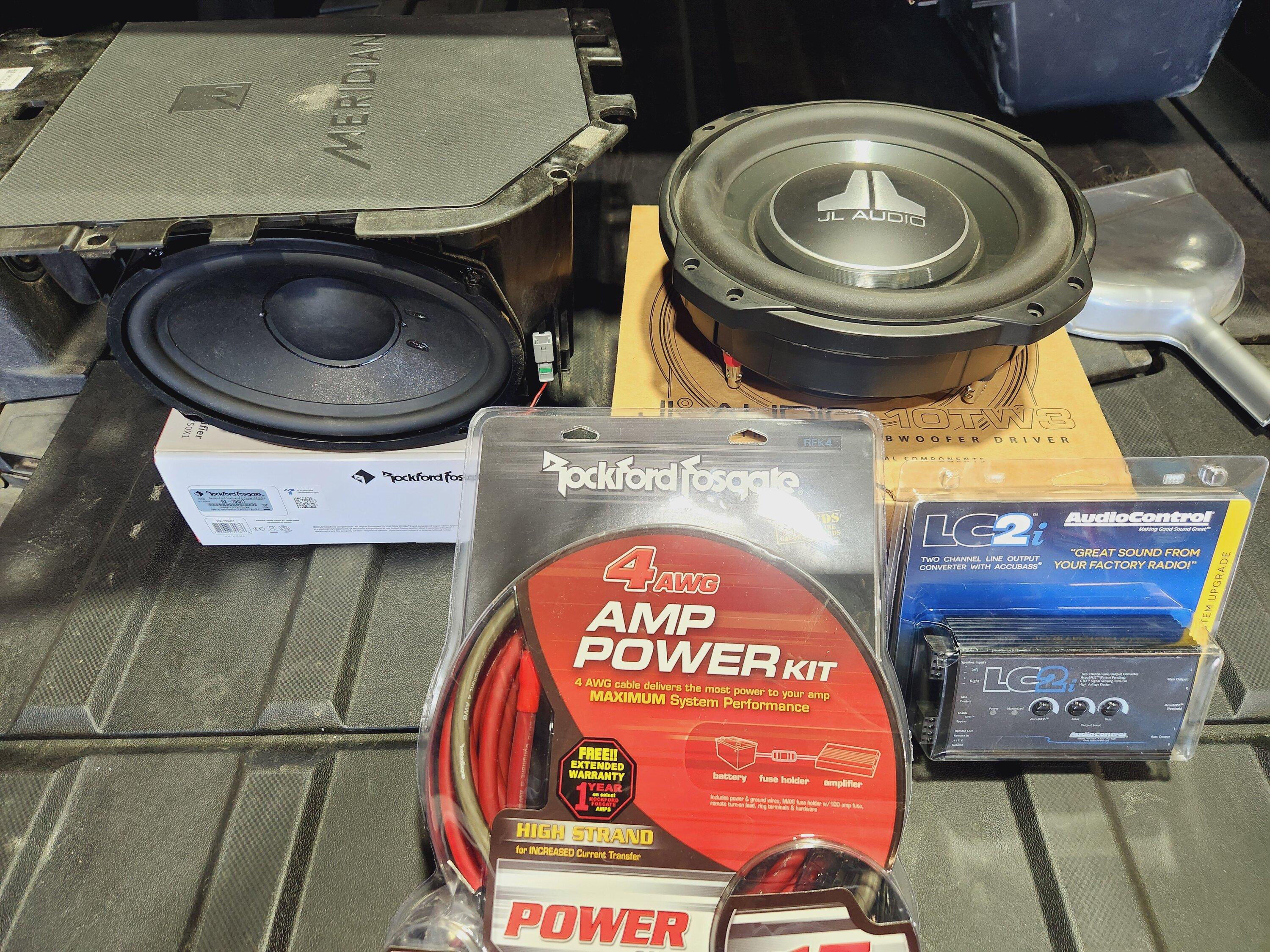 Rivian R1T R1S Meridian audio system upgraded with JL Audio / Fosgate 10" subwoofer 20240219_150916