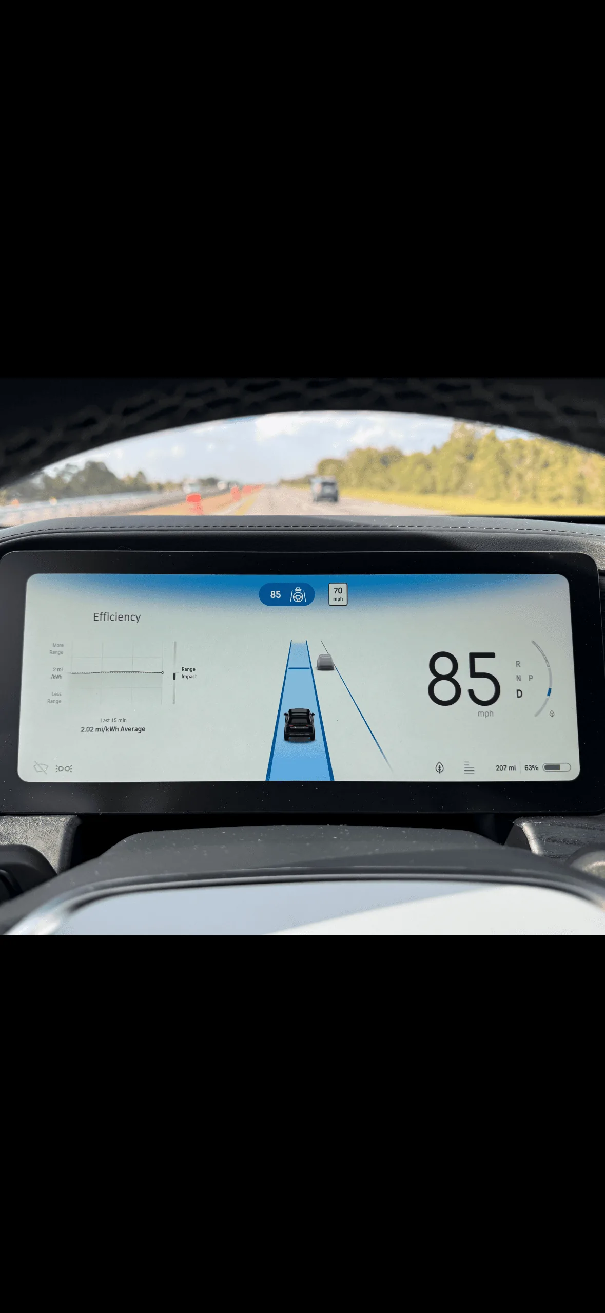 Rivian R1T R1S Dual motor highway efficiency IMG_3748