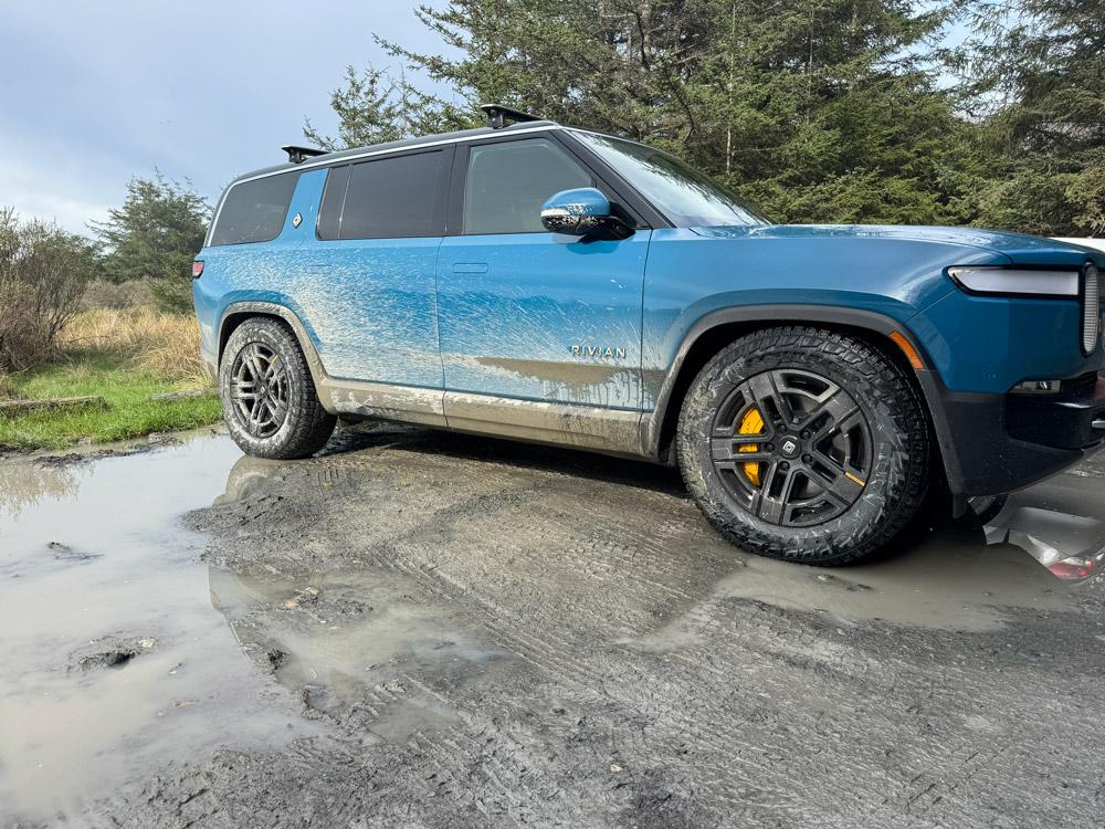 Rivian R1T R1S Towing a Teardrop Trailer with an R1S Quad (+ roof top tent RTT) -- Efficiency Log IMG_7304web