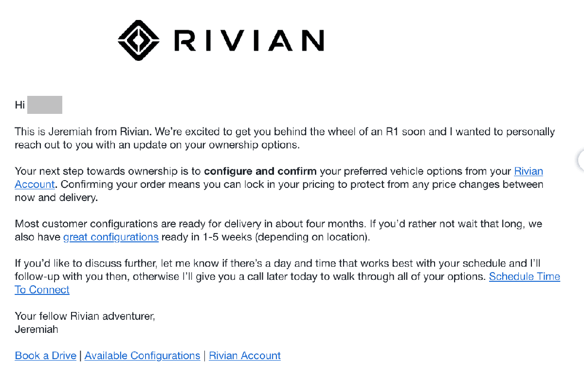 Rivian R1T R1S Delivery estimate disappeared Screenshot 2024-02-27 at 11.00.09 AM