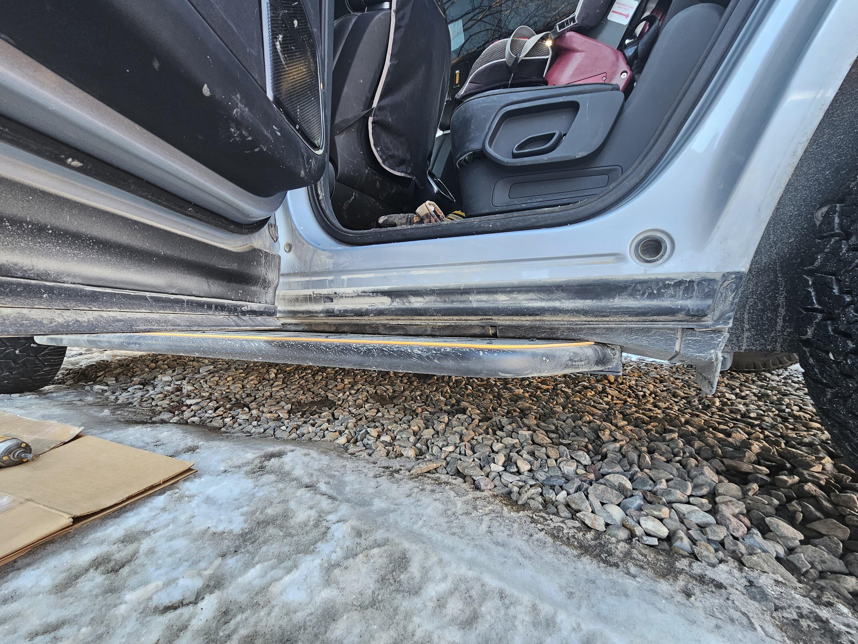 Rivian R1T R1S EVSportline Sliders - Cutting the panels 20240206_162229
