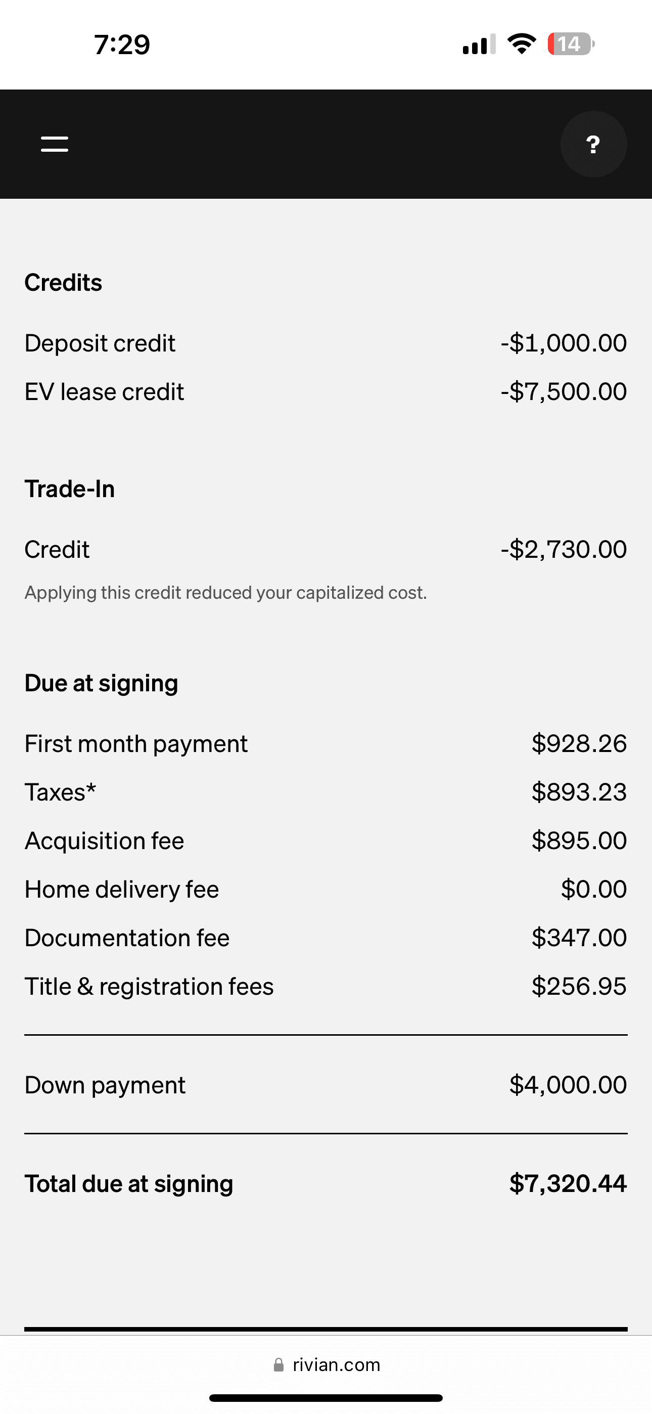 Rivian R1T R1S Lease Details IMG_8684