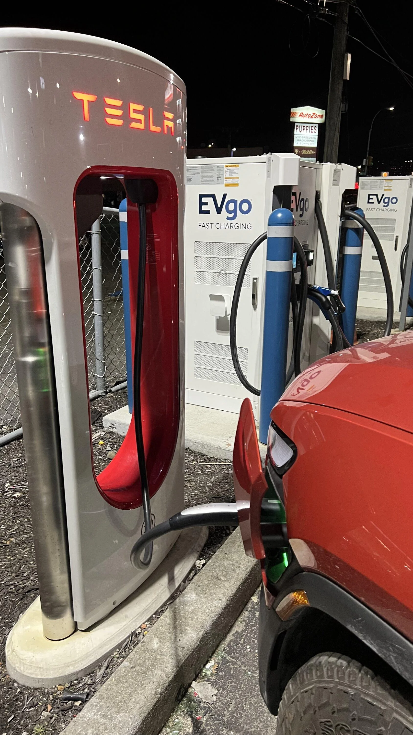 Rivian R1T R1S FYI: Tesla Supercharges will not work with Rivians until officially announced as compatible. IMG_4044