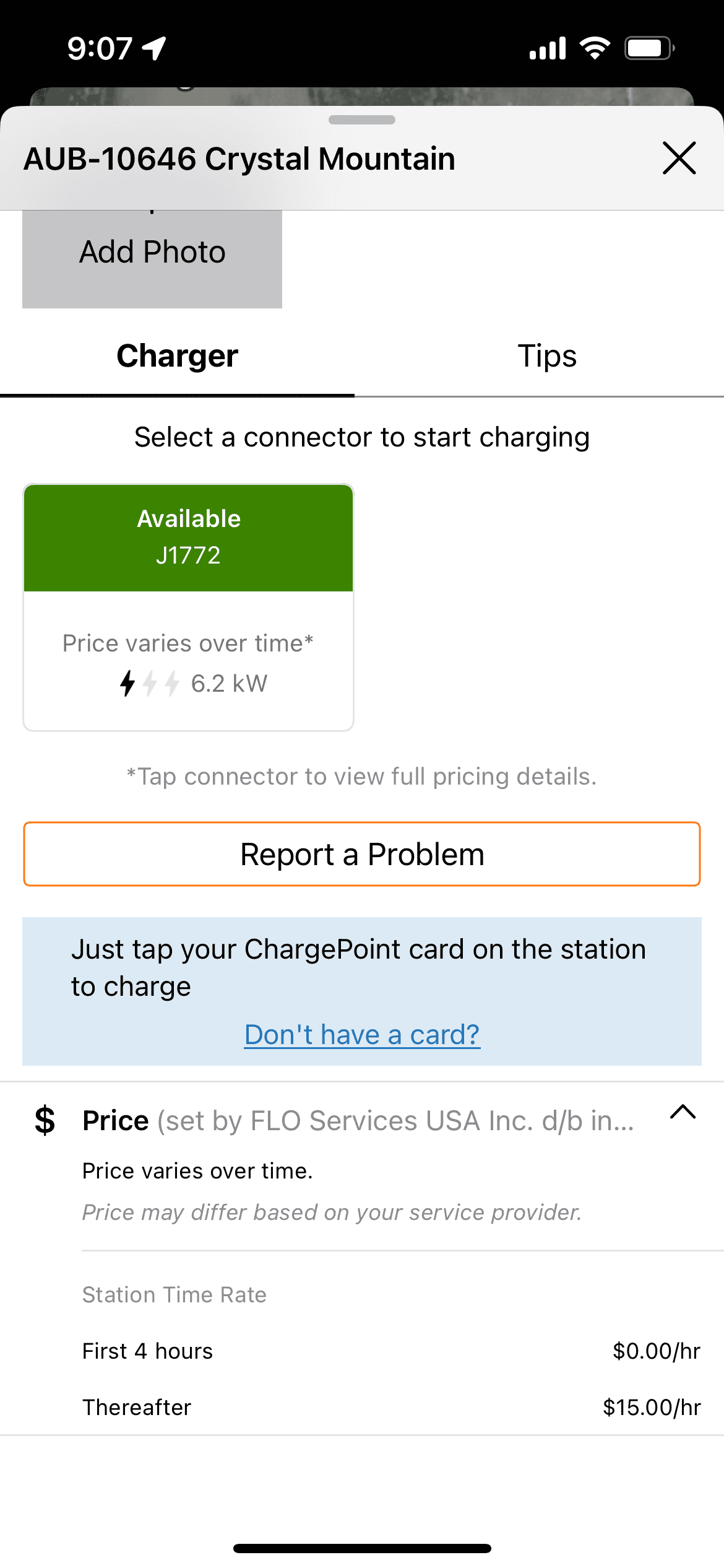 Rivian R1T R1S Ski Resort L2 Charger etiquette IMG_5542