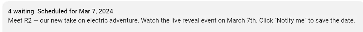 Rivian R1T R1S R2 Reveal Livestream Watch Party - March 7 @ 10 am PST!! -- NOW!! ? ? Screenshot 2024-03-04 183317