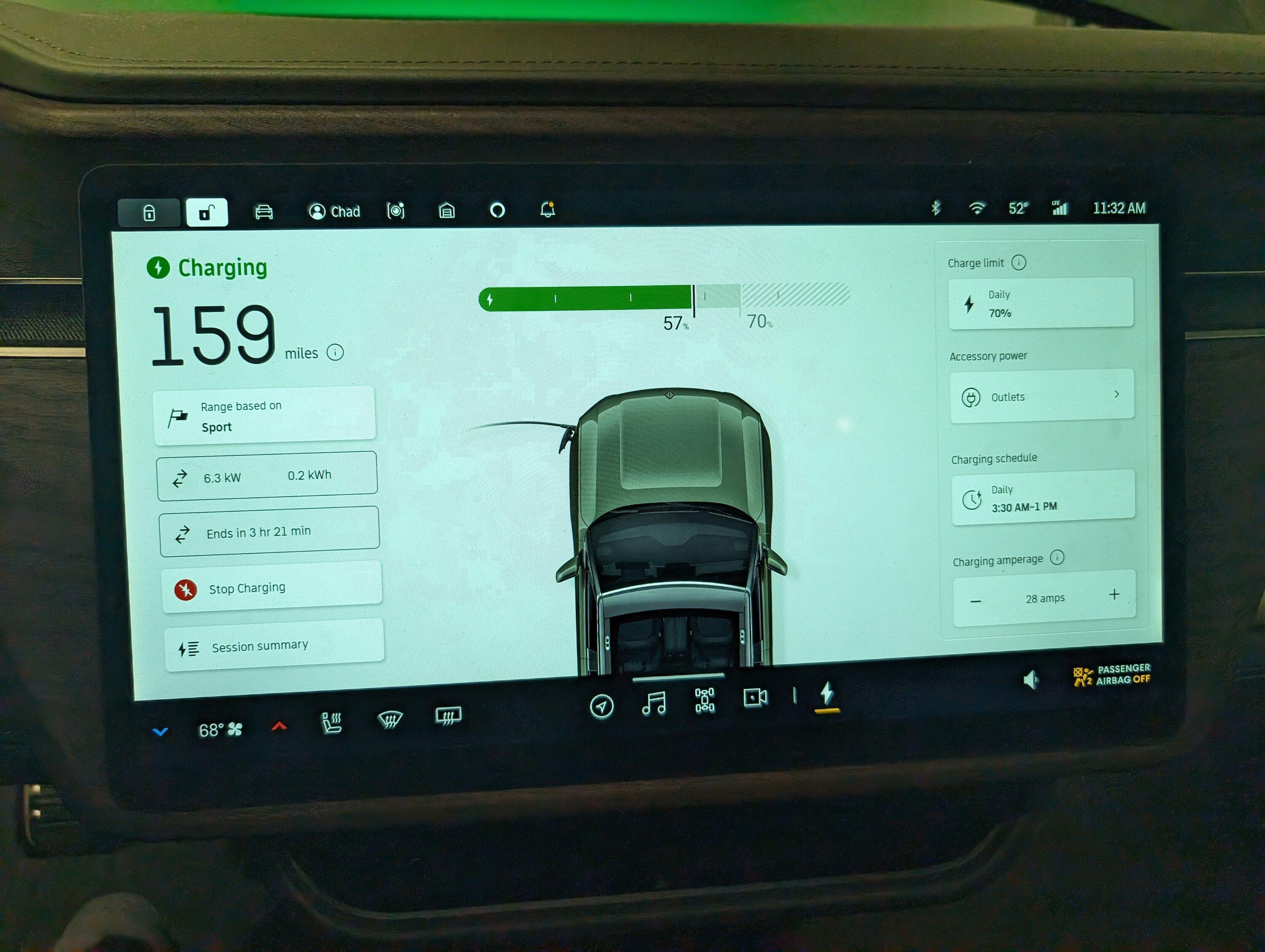 Rivian R1T R1S Charging a Rivian with an Ecoflow Delta Pro ChargingScreen